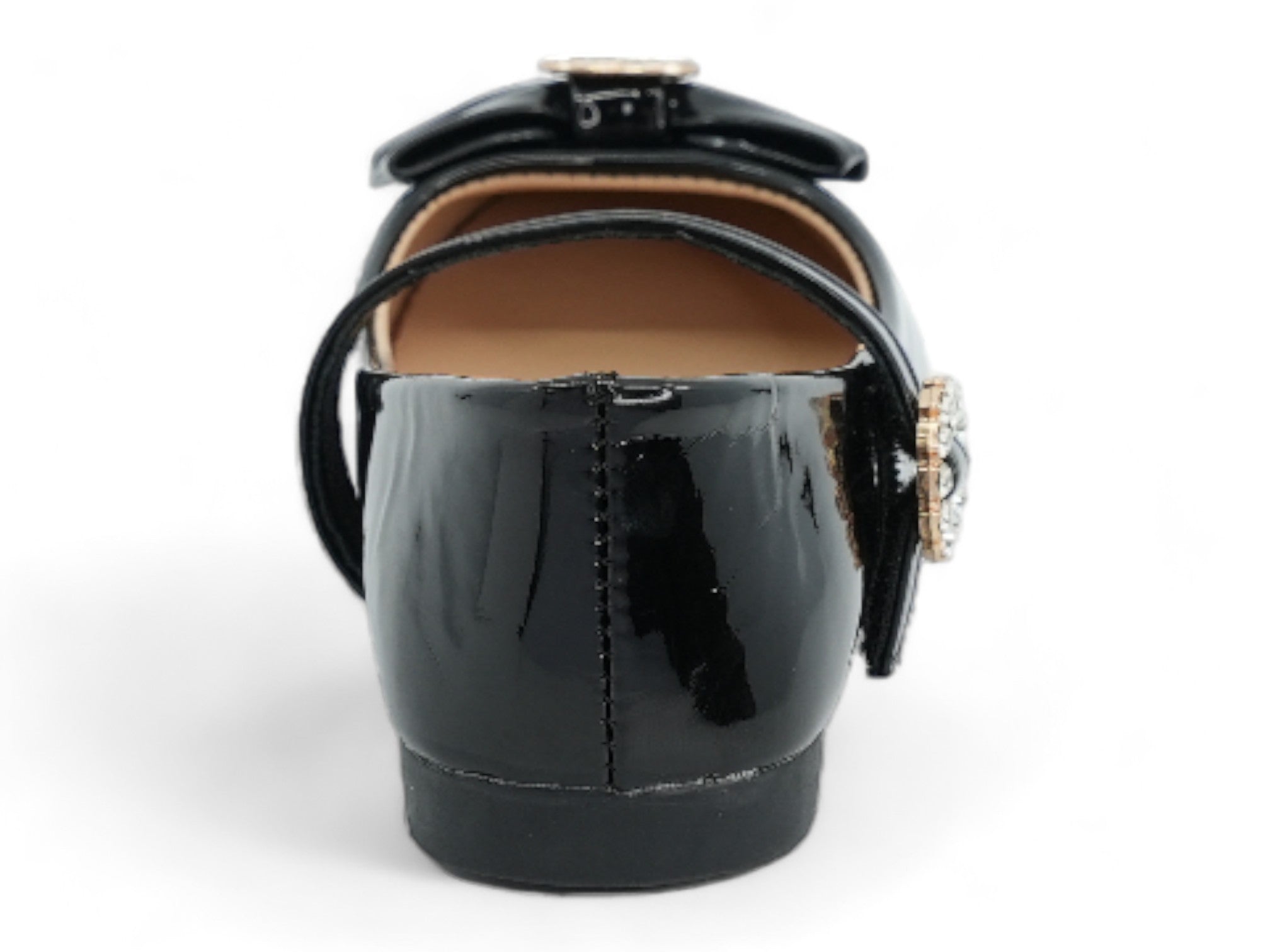 Toddler Black Patent Lan Flat