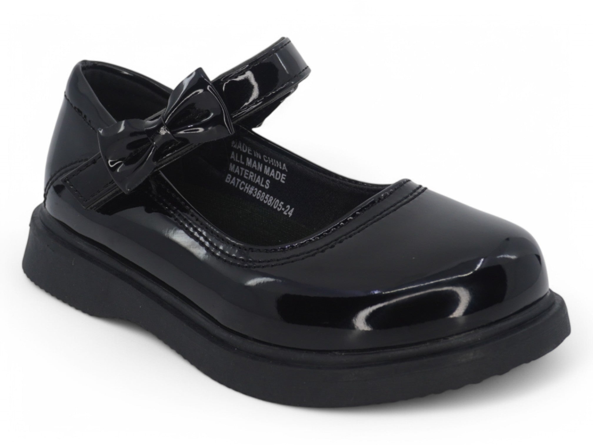 Toddler Black Patent Angelique Flat
