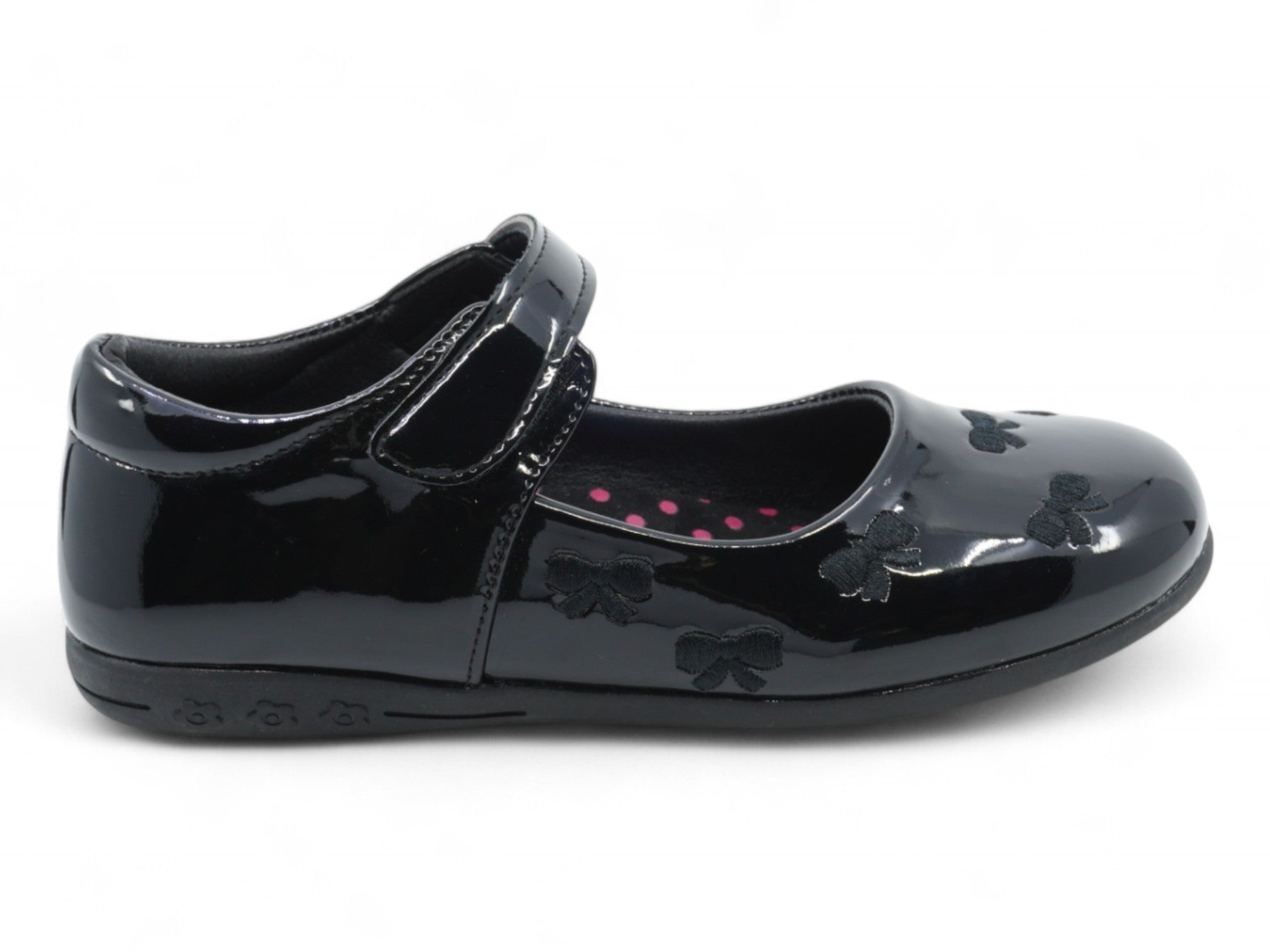 Toddler Black Patent Mar Flat