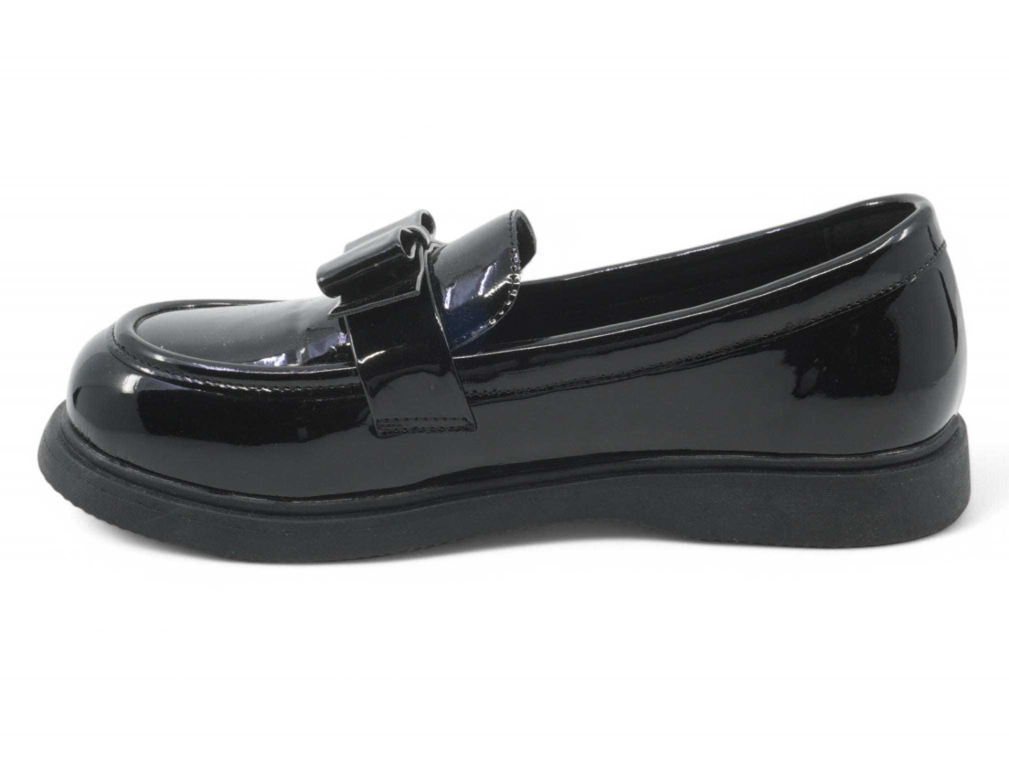 Girls Black Patent Roxy Flat