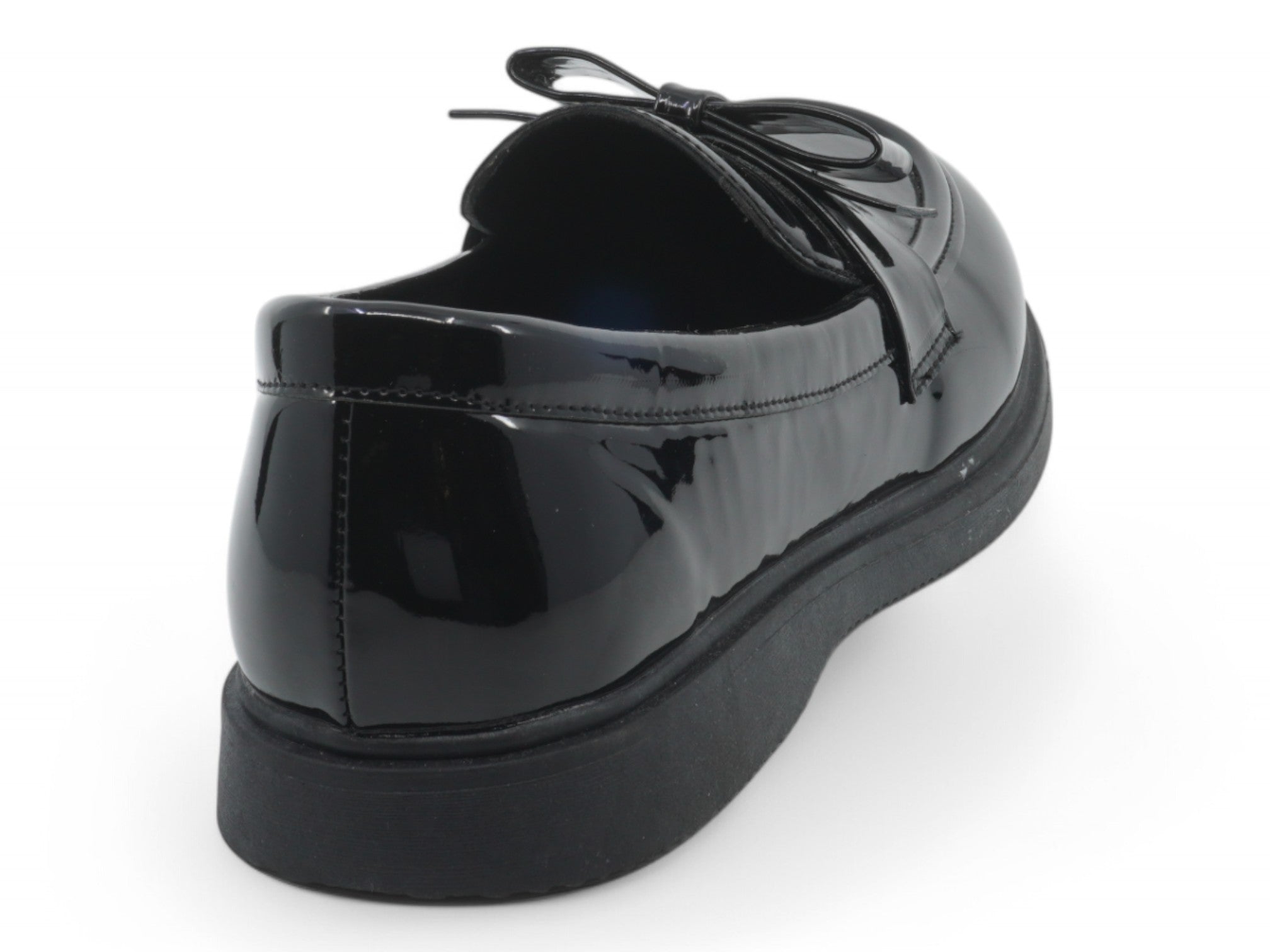 Girls Black Patent Roxy Flat