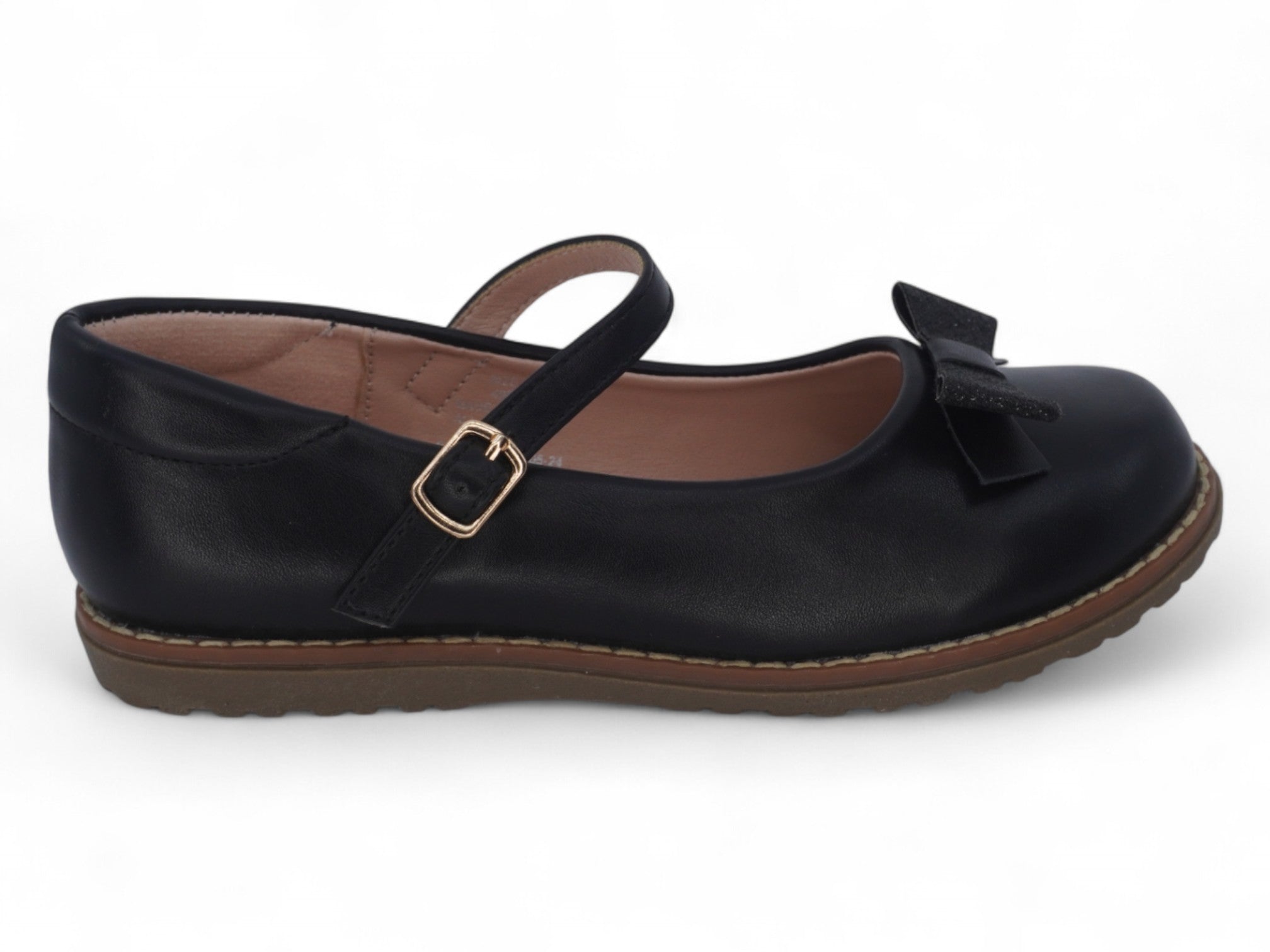 Girls Black Patent Nory Flat