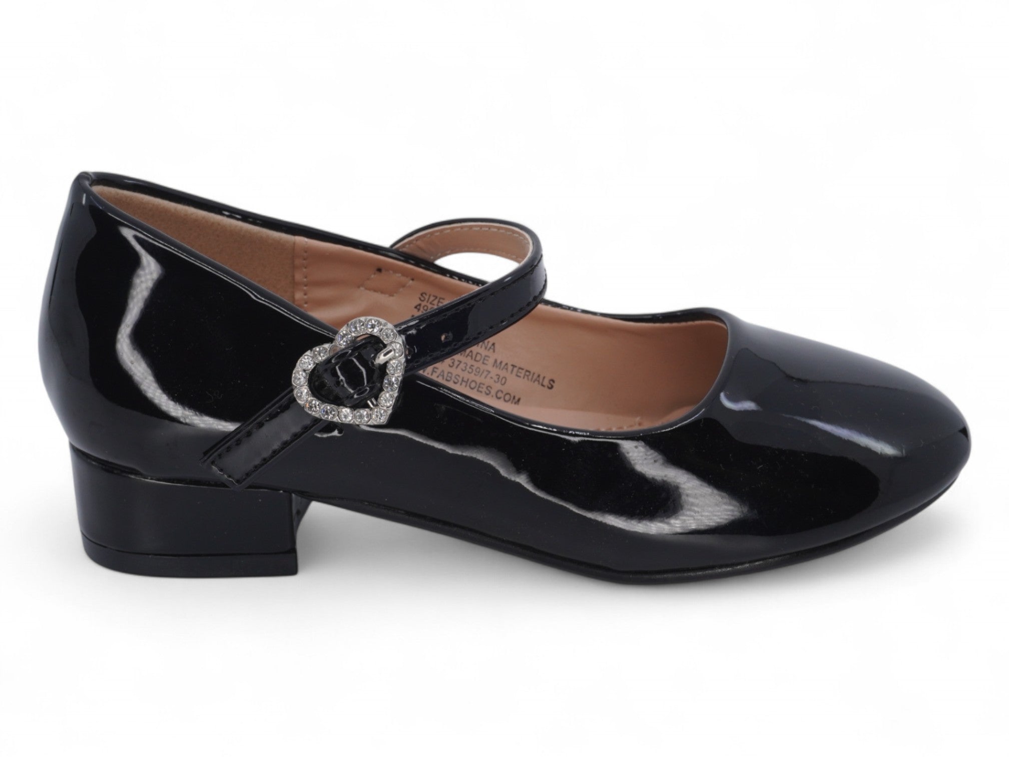 Girls Black Patent Veda Flat