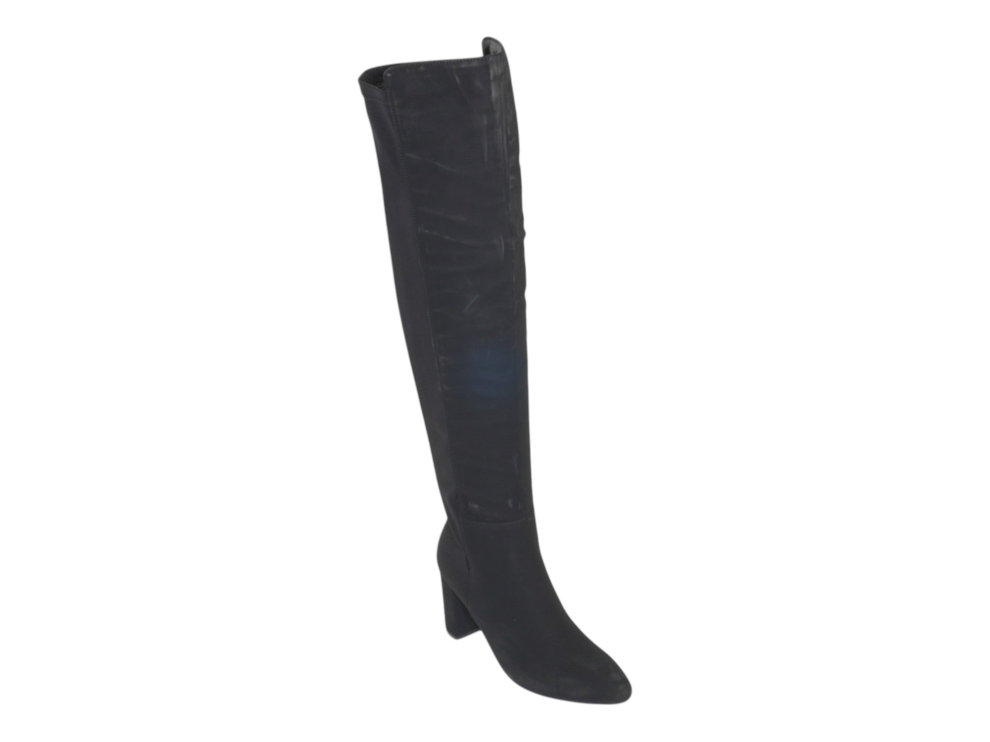 Women's Black Soft Faux Suede Over the Knee Boot