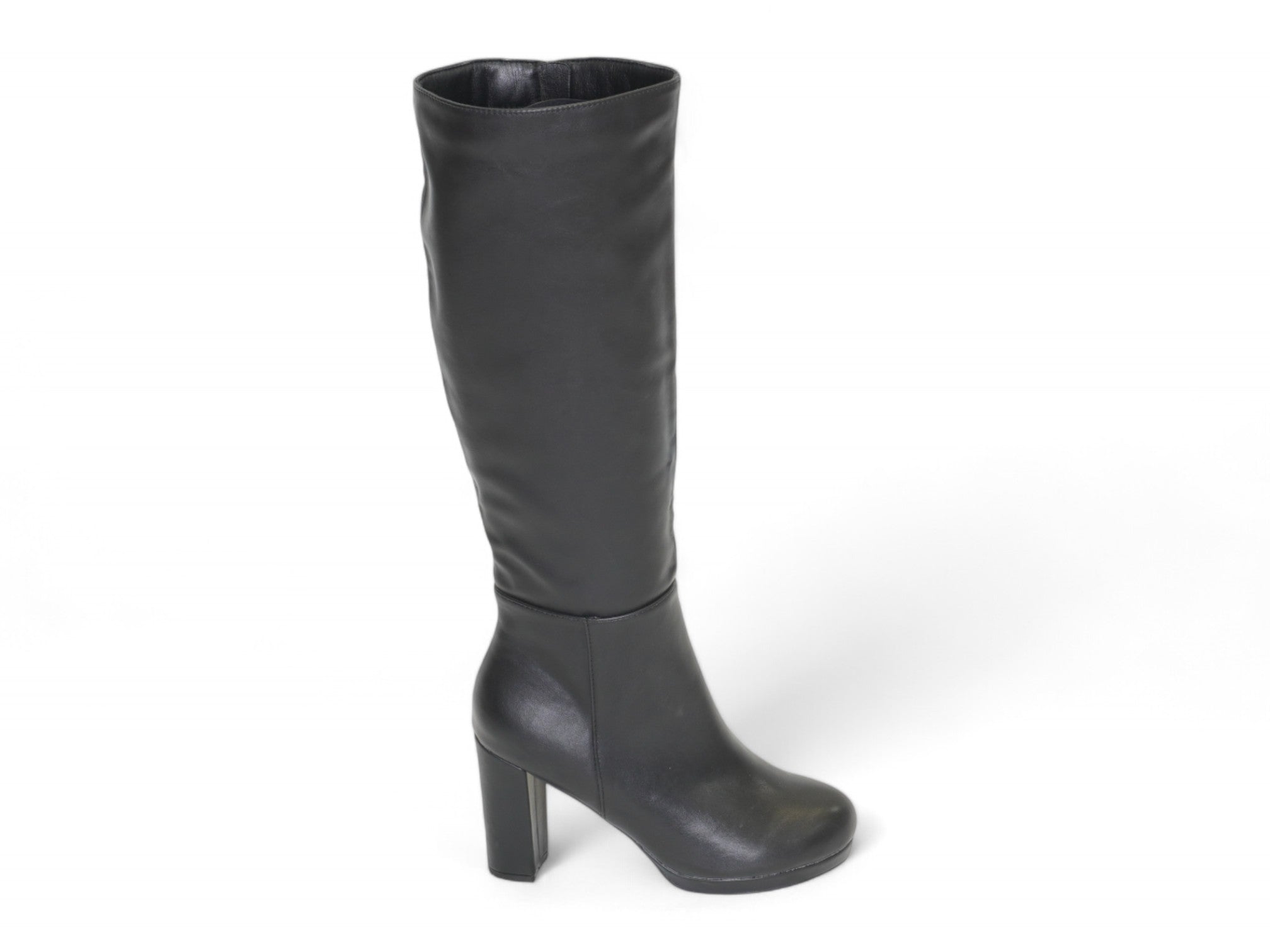 Women's Black Vegan Leather Platform Tall Boot