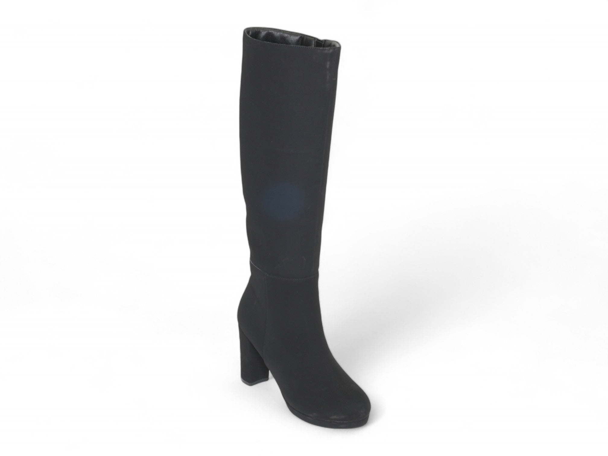 Women's Black Faux Suede Platform Tall Boot