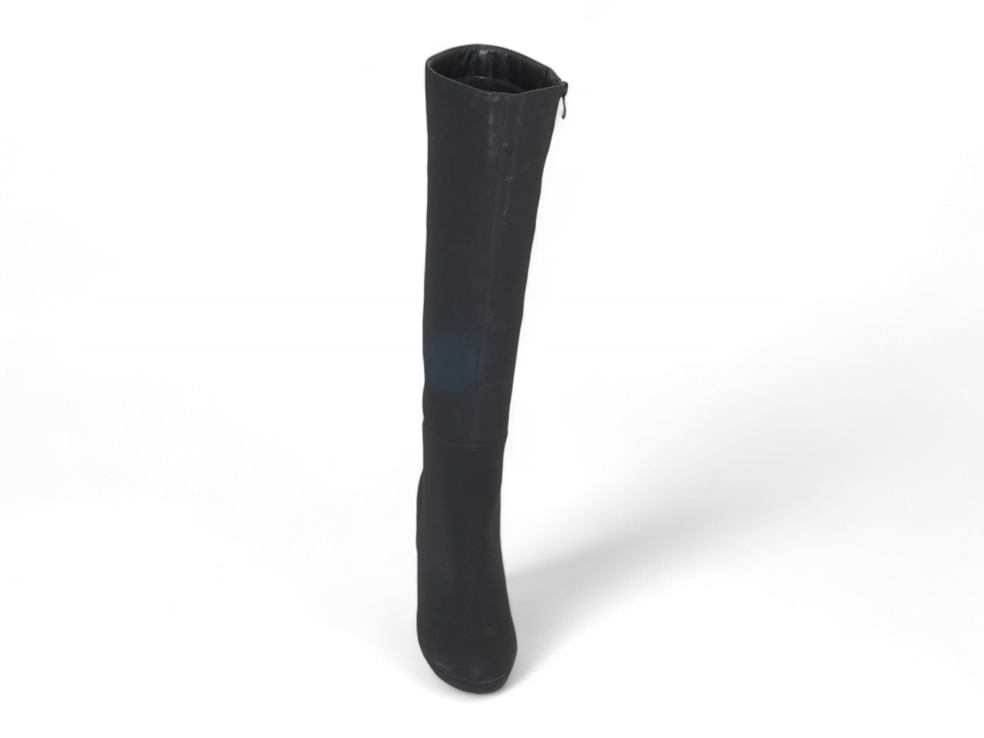 Women's Black Faux Suede Platform Tall Boot