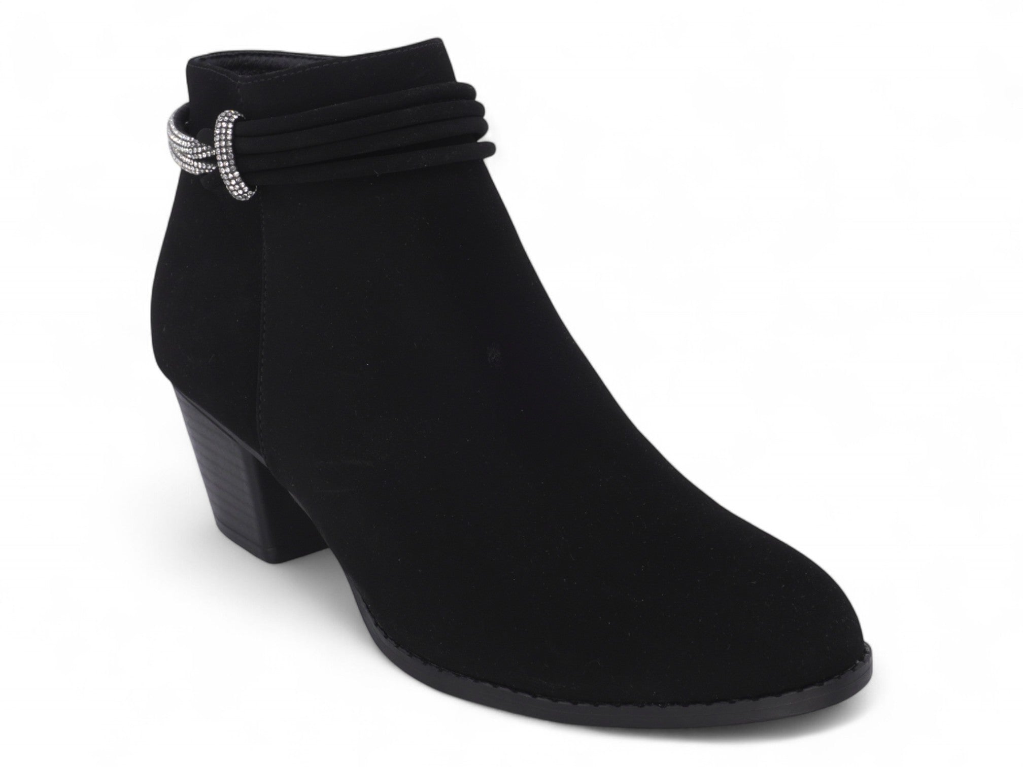 Women's Black Faux Suede Dress Bootie