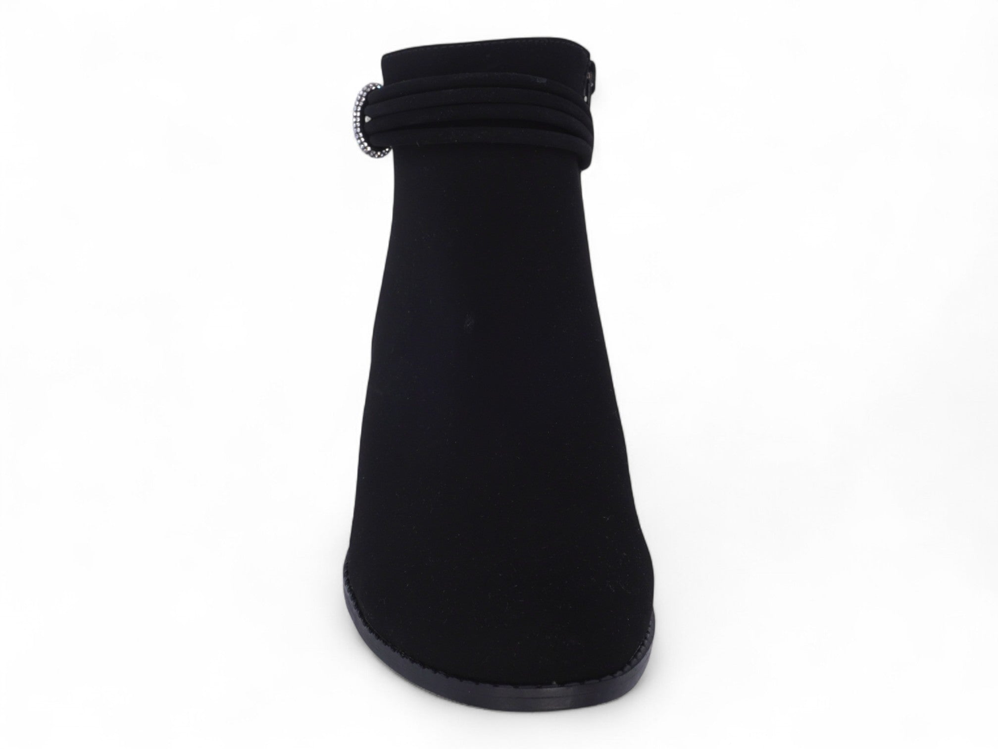 Women's Black Faux Suede Dress Bootie
