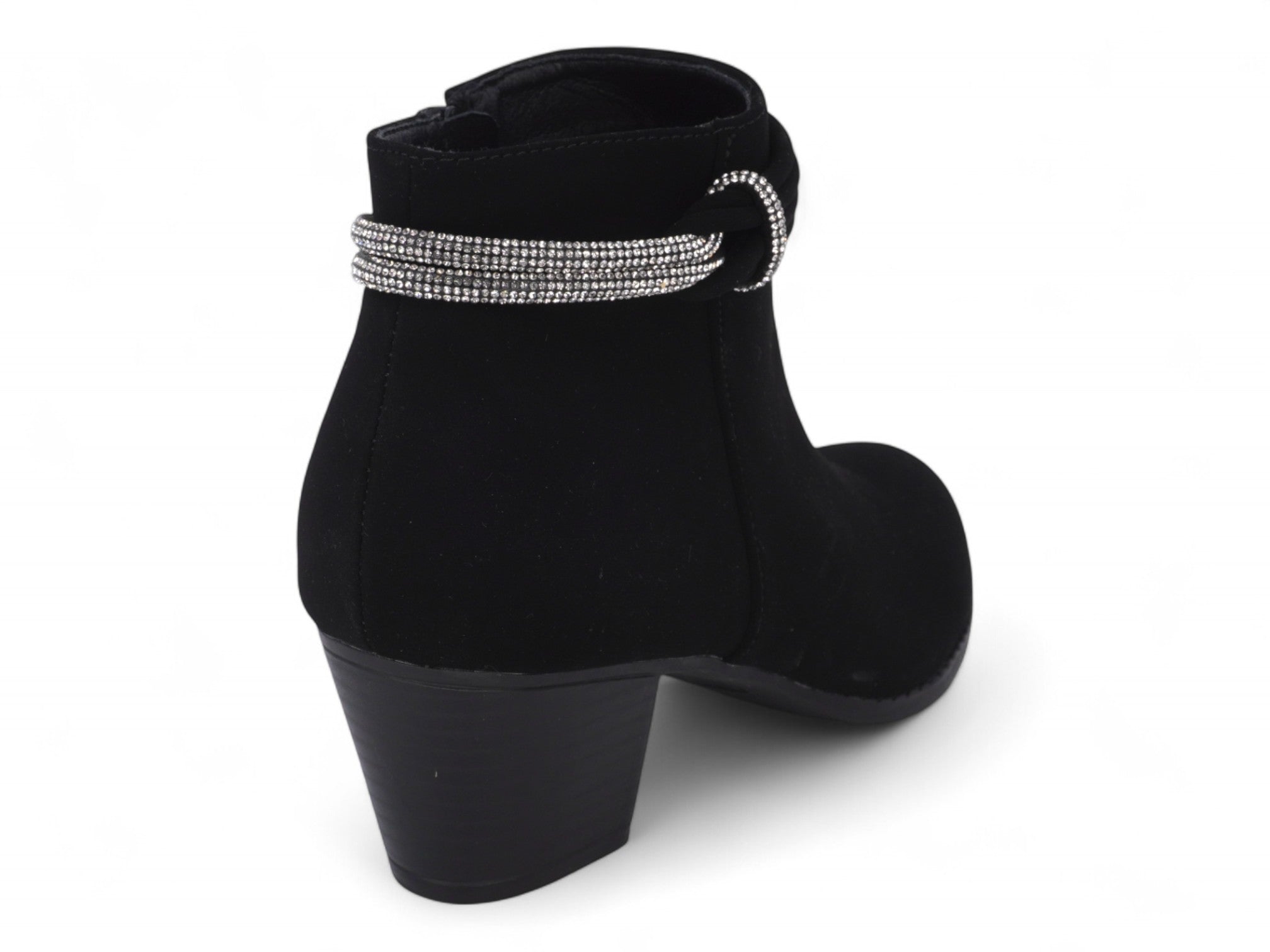 Women's Black Faux Suede Dress Bootie