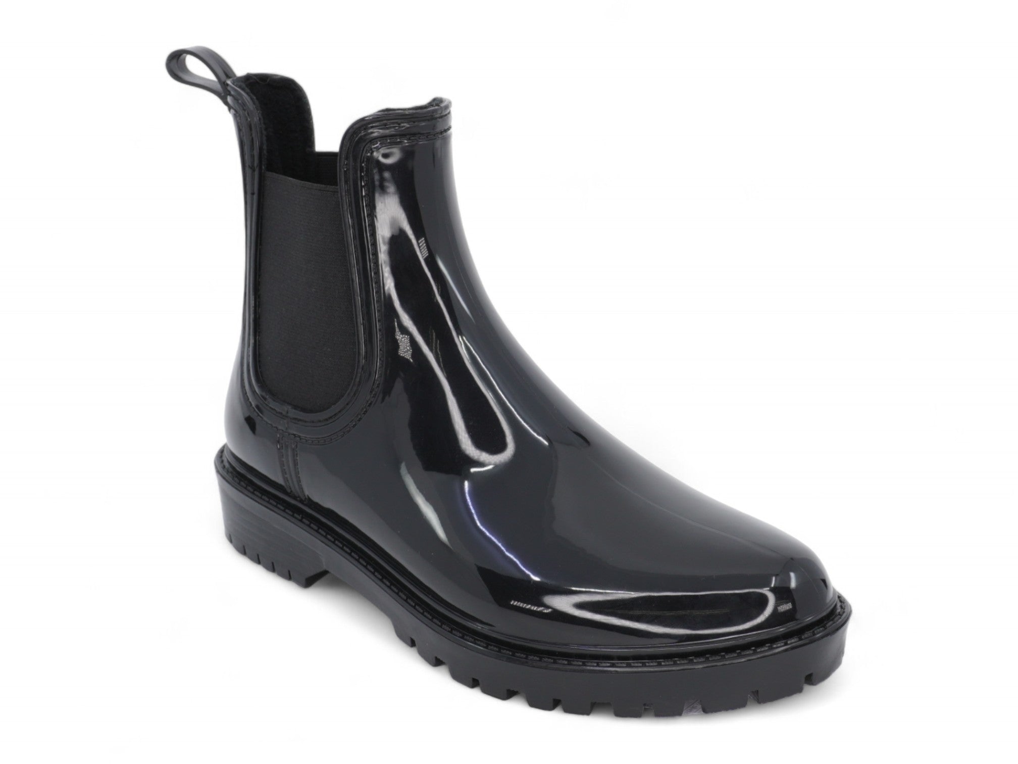 Women's Black Glossy Rain Boot
