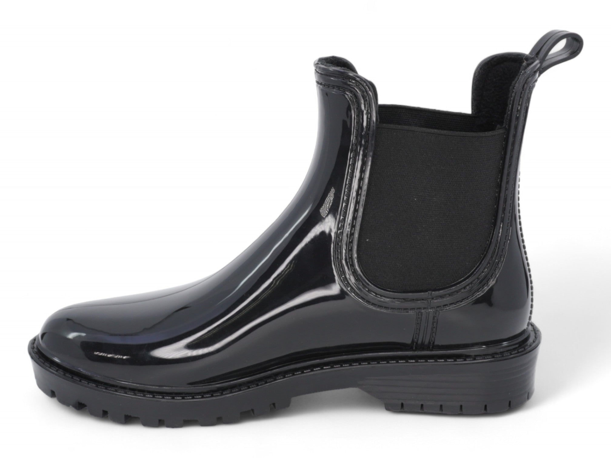 Women's Black Glossy Rain Boot