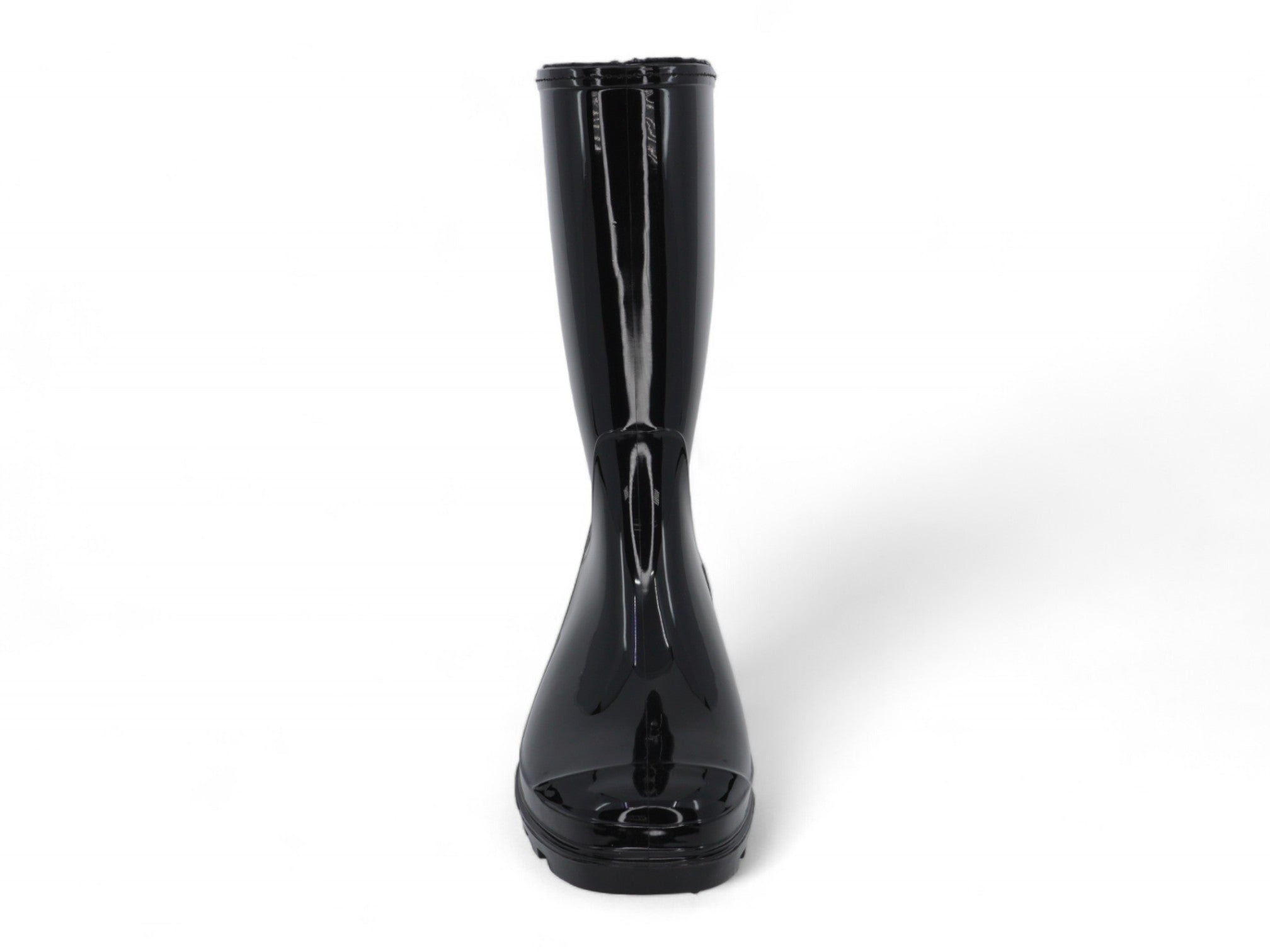 Women's Black Glossy Tall Rain Boot