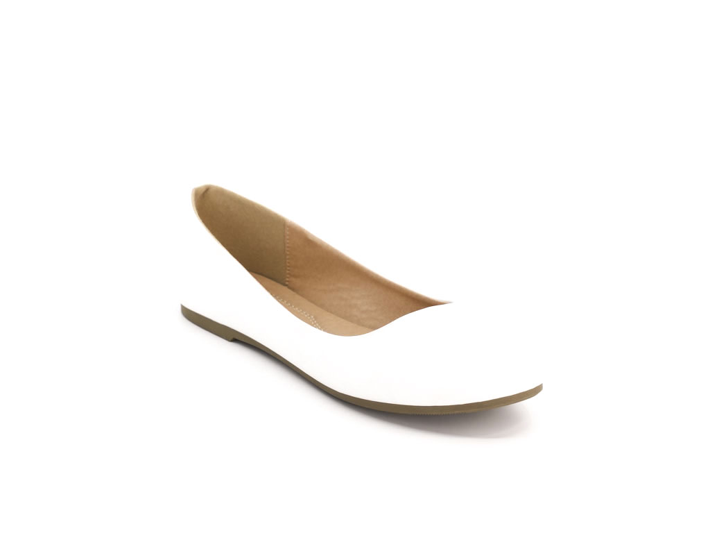 Women's White Betty Flat