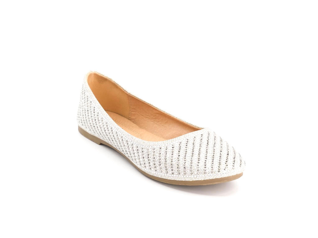 Women's Silver Cathy Flat