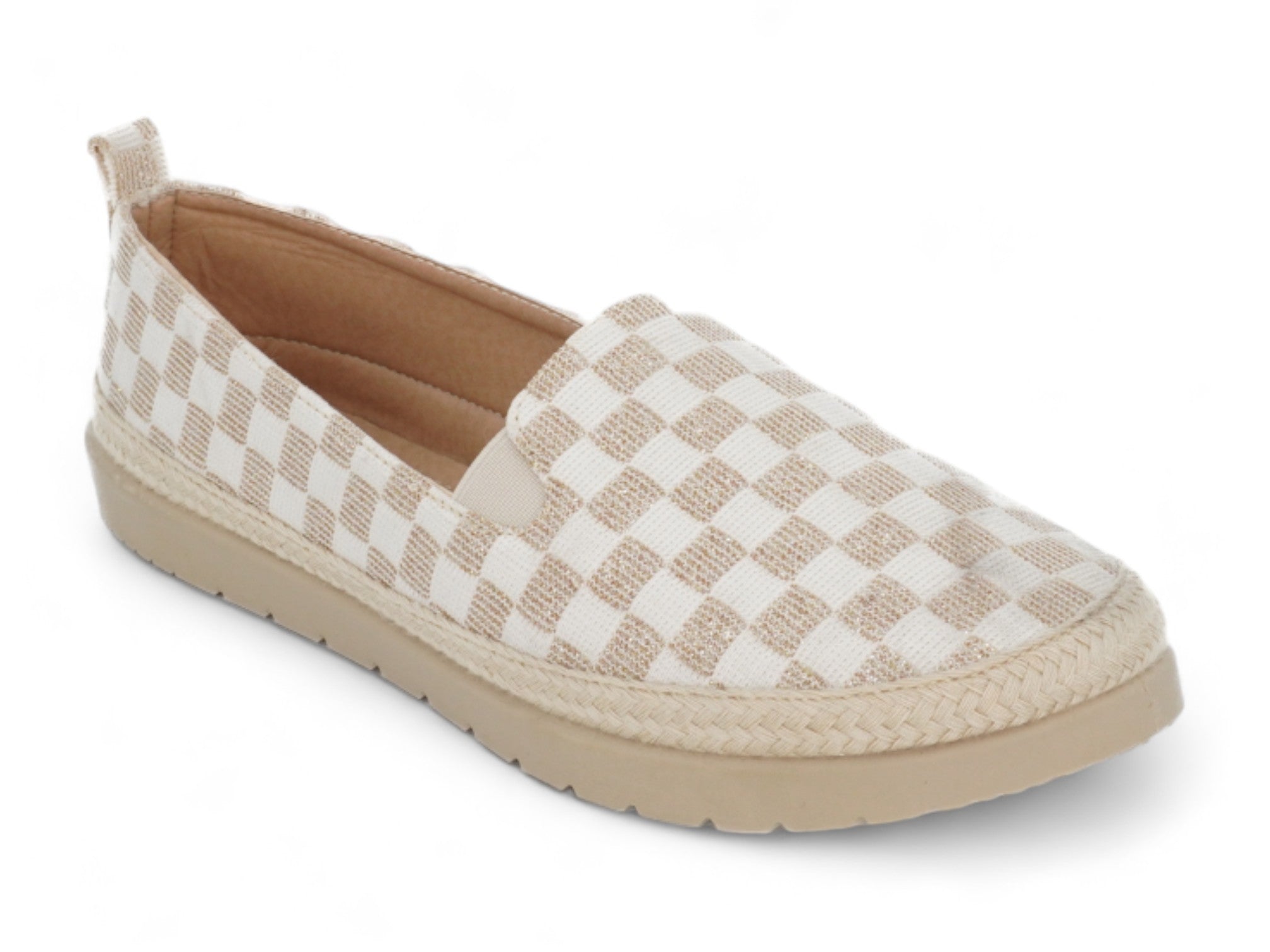 Women's Gold & White Gigi Flat