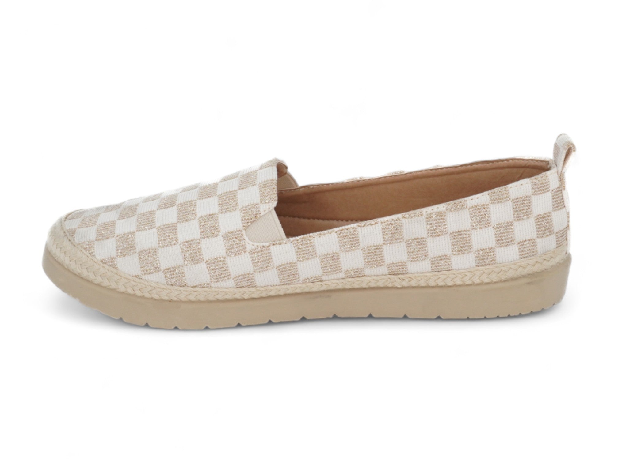Women's Gold & White Gigi Flat