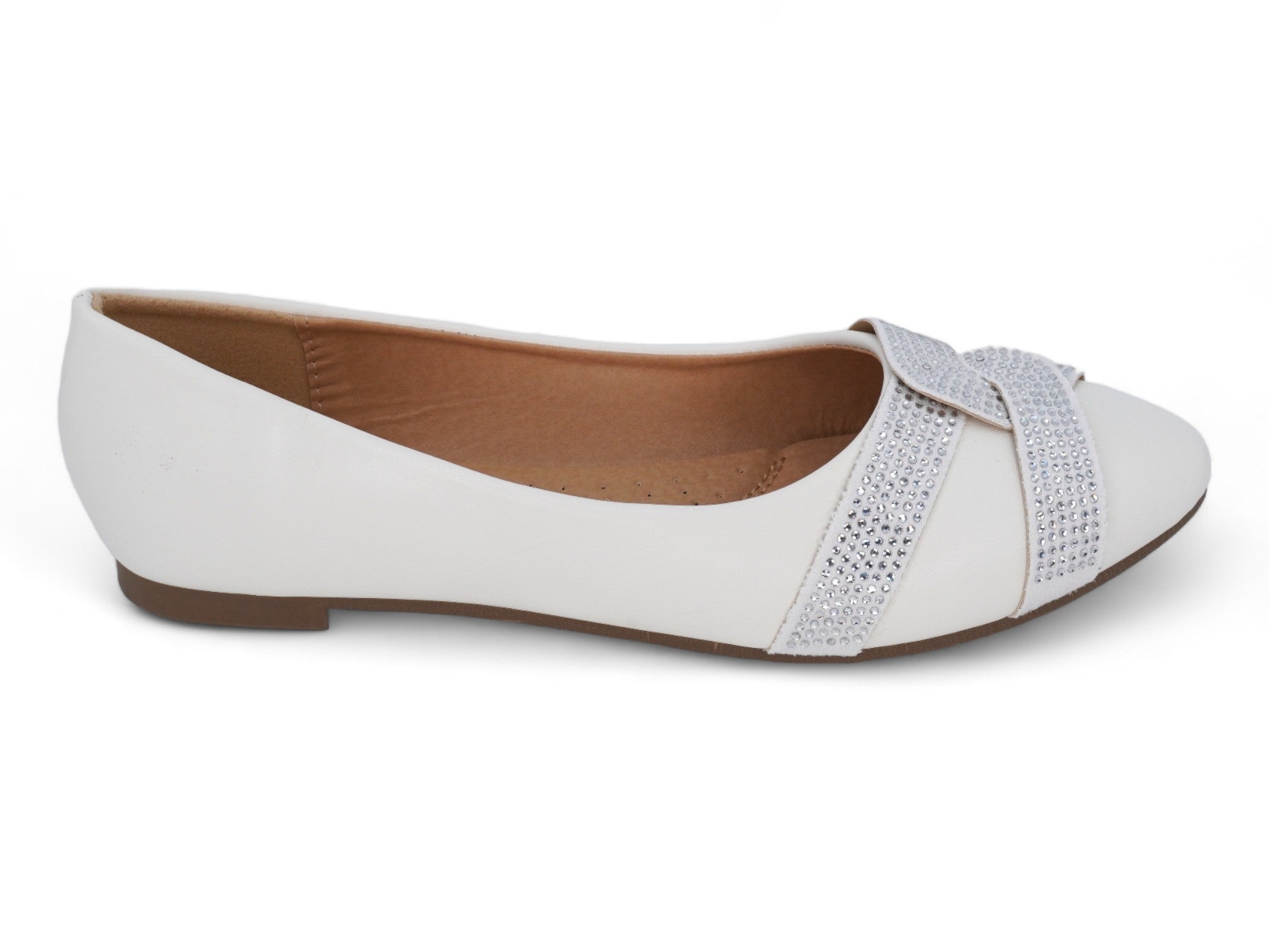 Women's White Graylin Flat