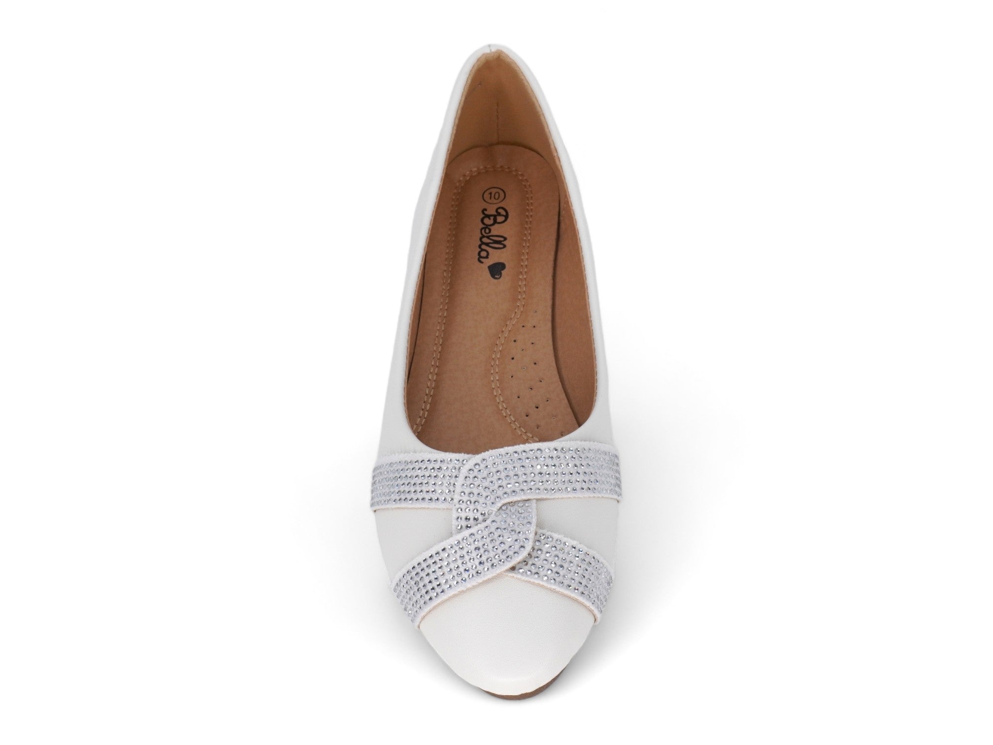 Women's White Graylin Flat