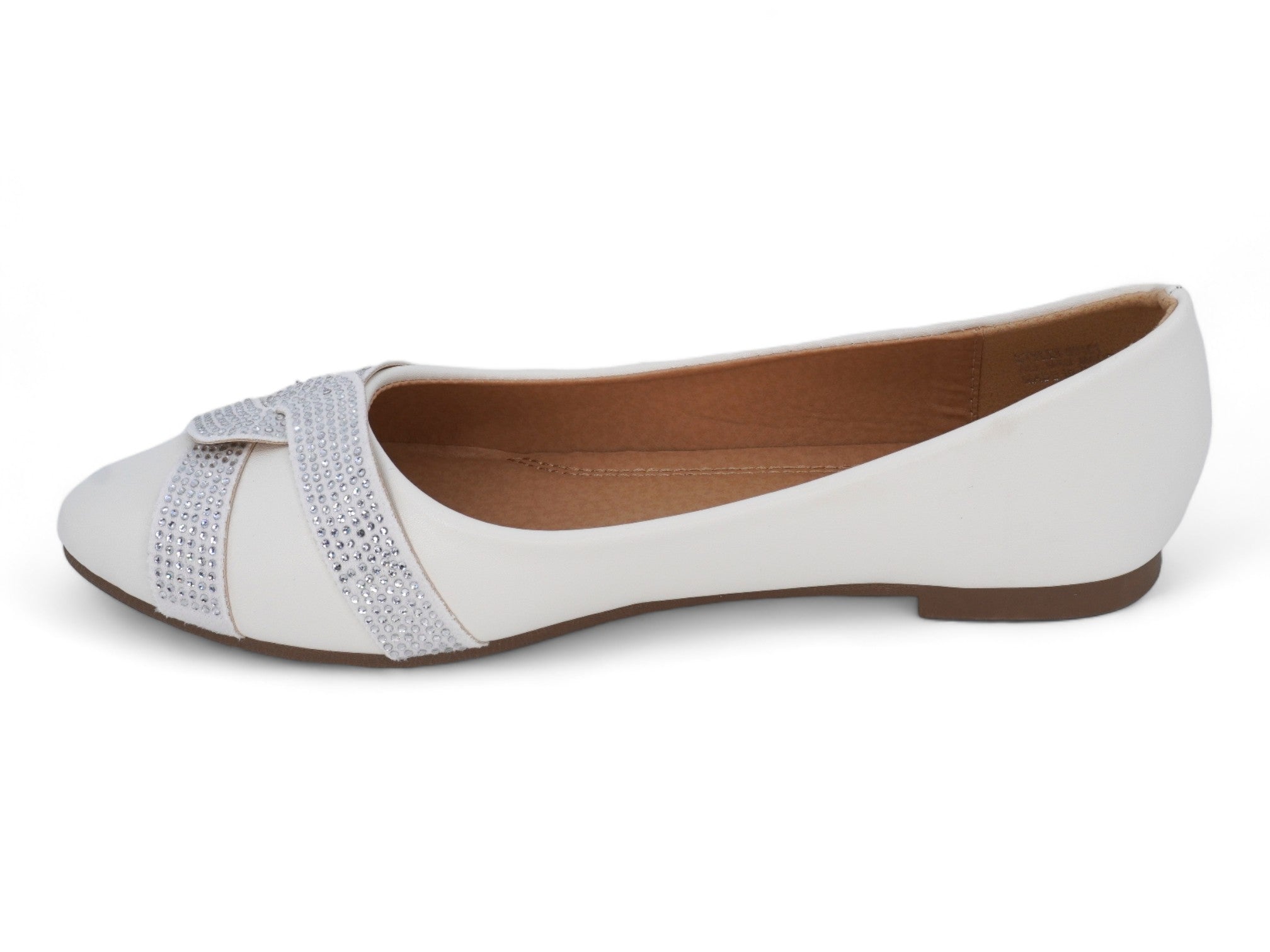 Women's White Graylin Flat