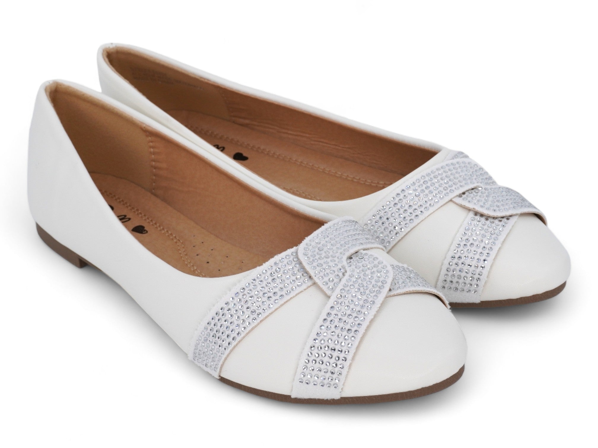 Women's White Graylin Flat