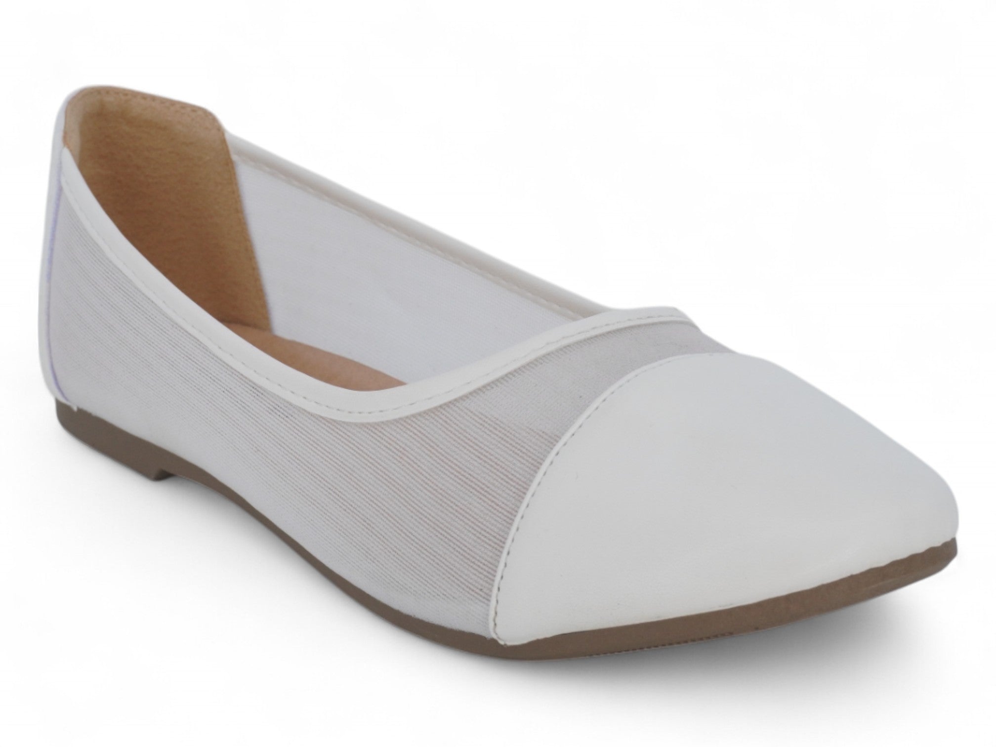 Women's White Ashlyn Flat