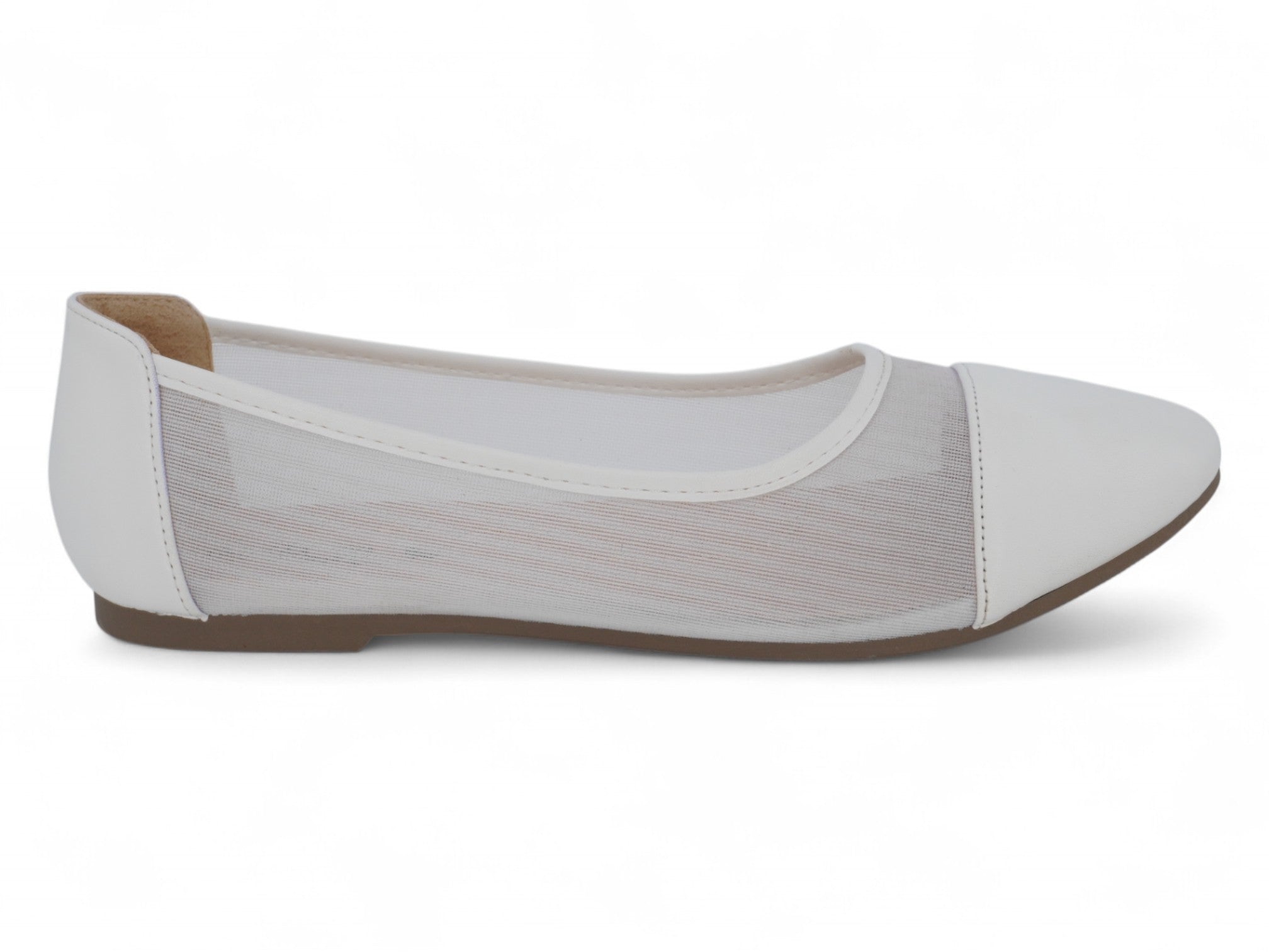Women's White Ashlyn Flat