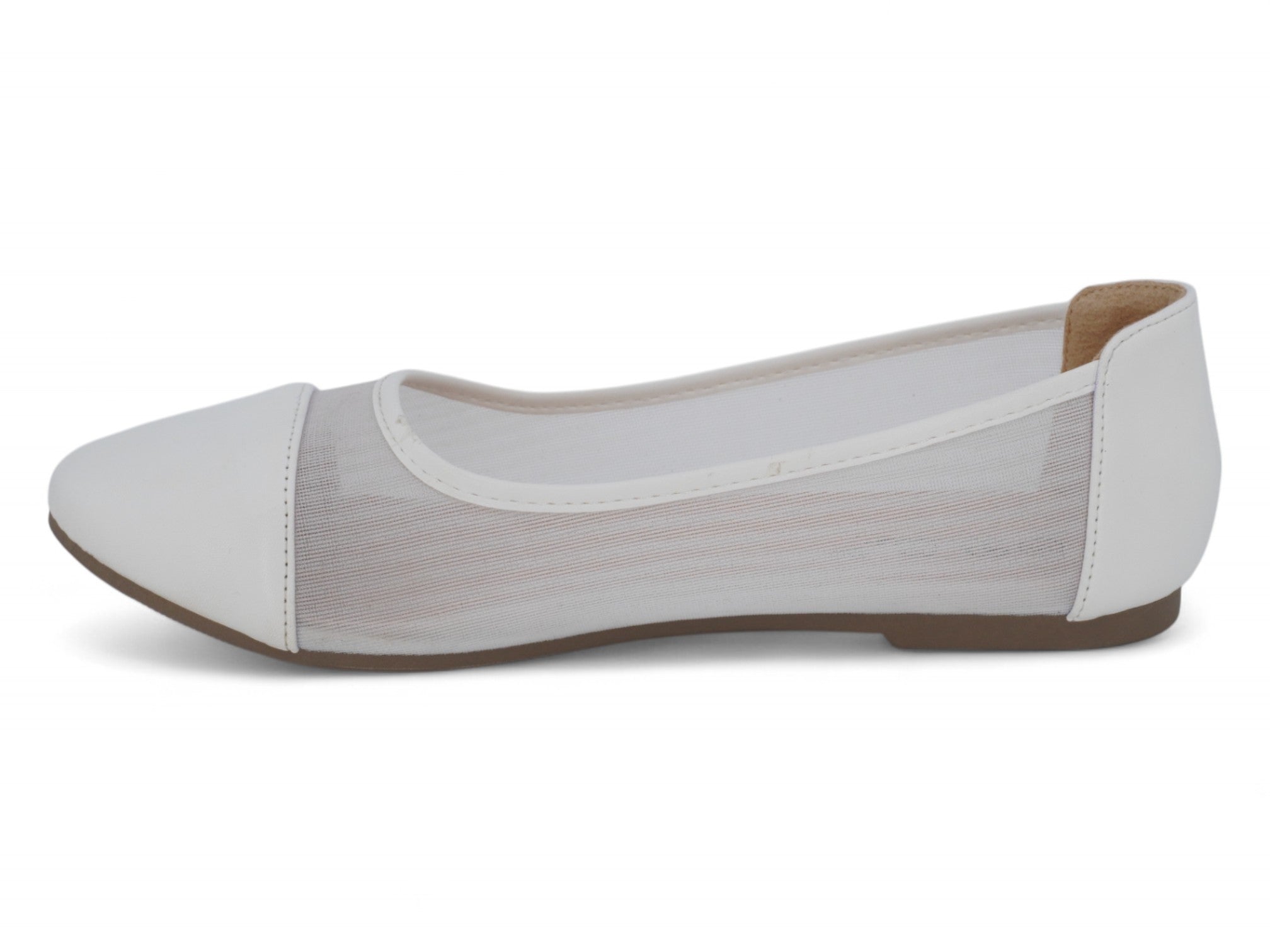 Women's White Ashlyn Flat