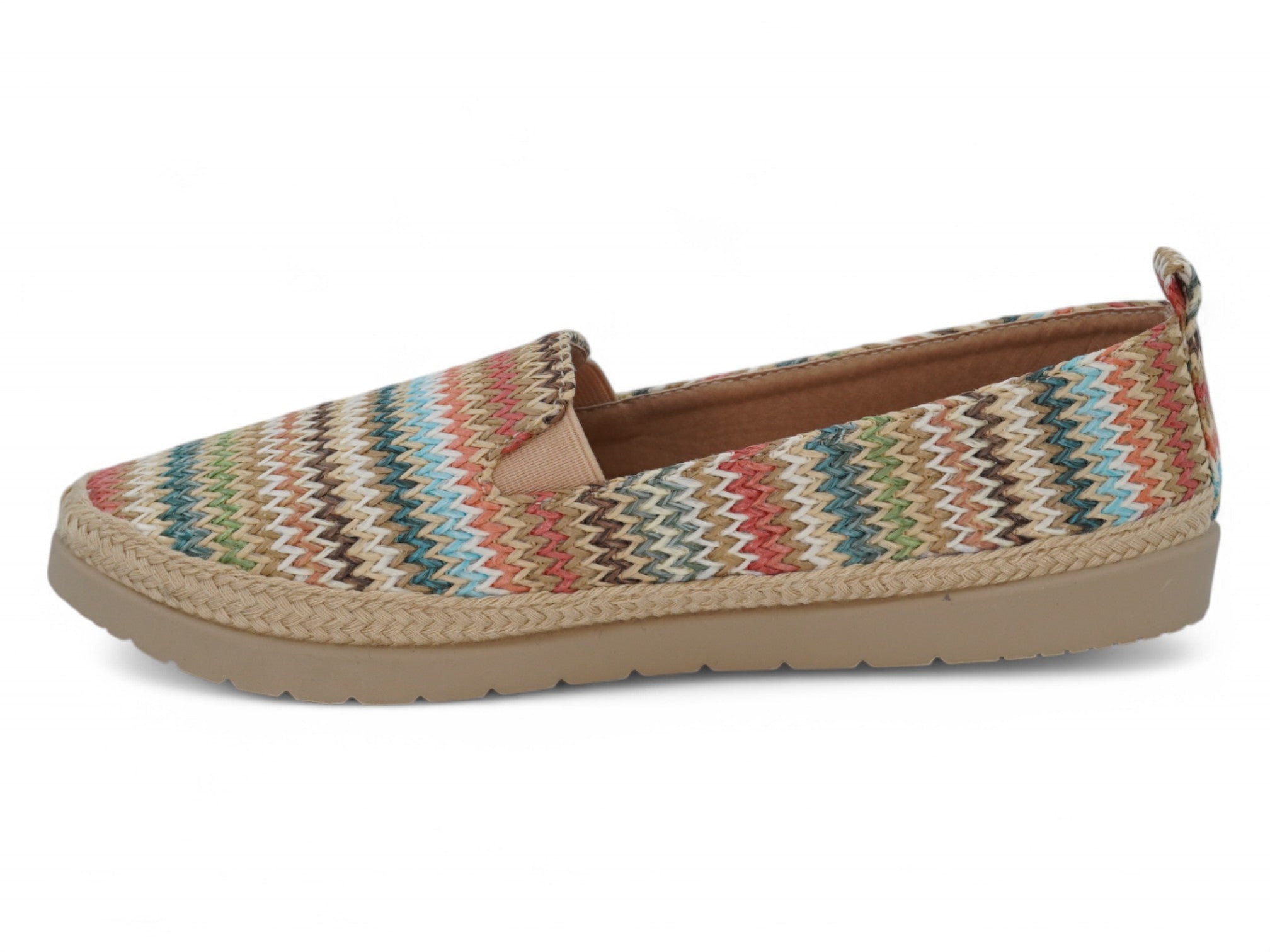 Women's Multicolor Straw Flat