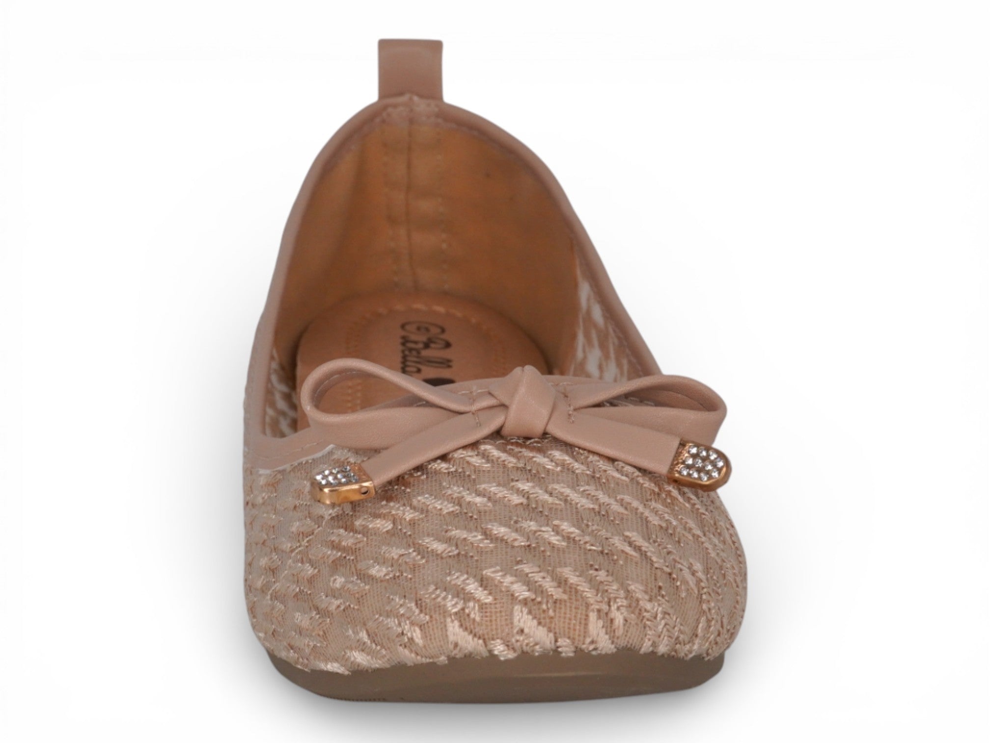 Women's Taupe Houndstooth Ballerina Flat