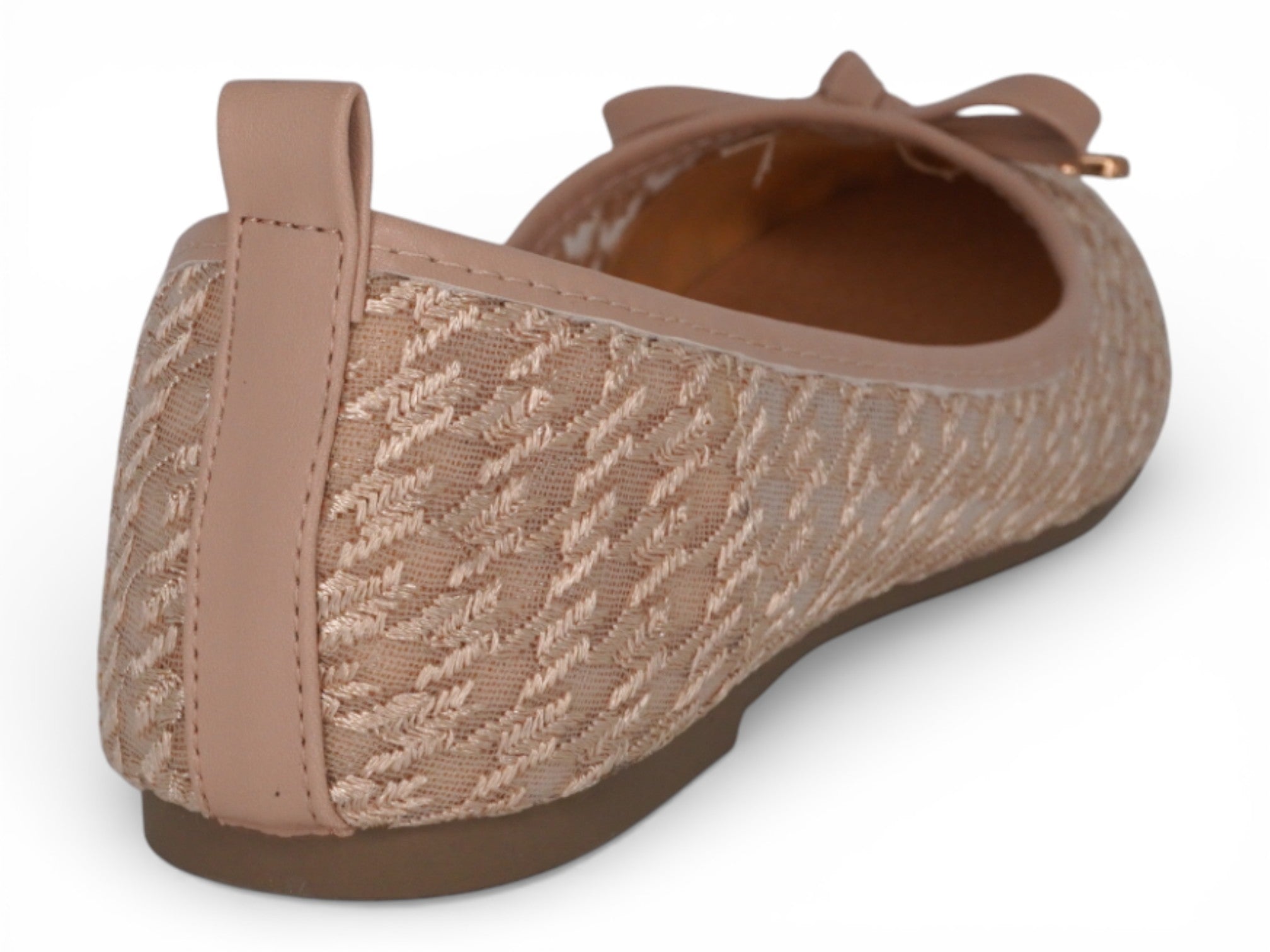 Women's Taupe Houndstooth Ballerina Flat