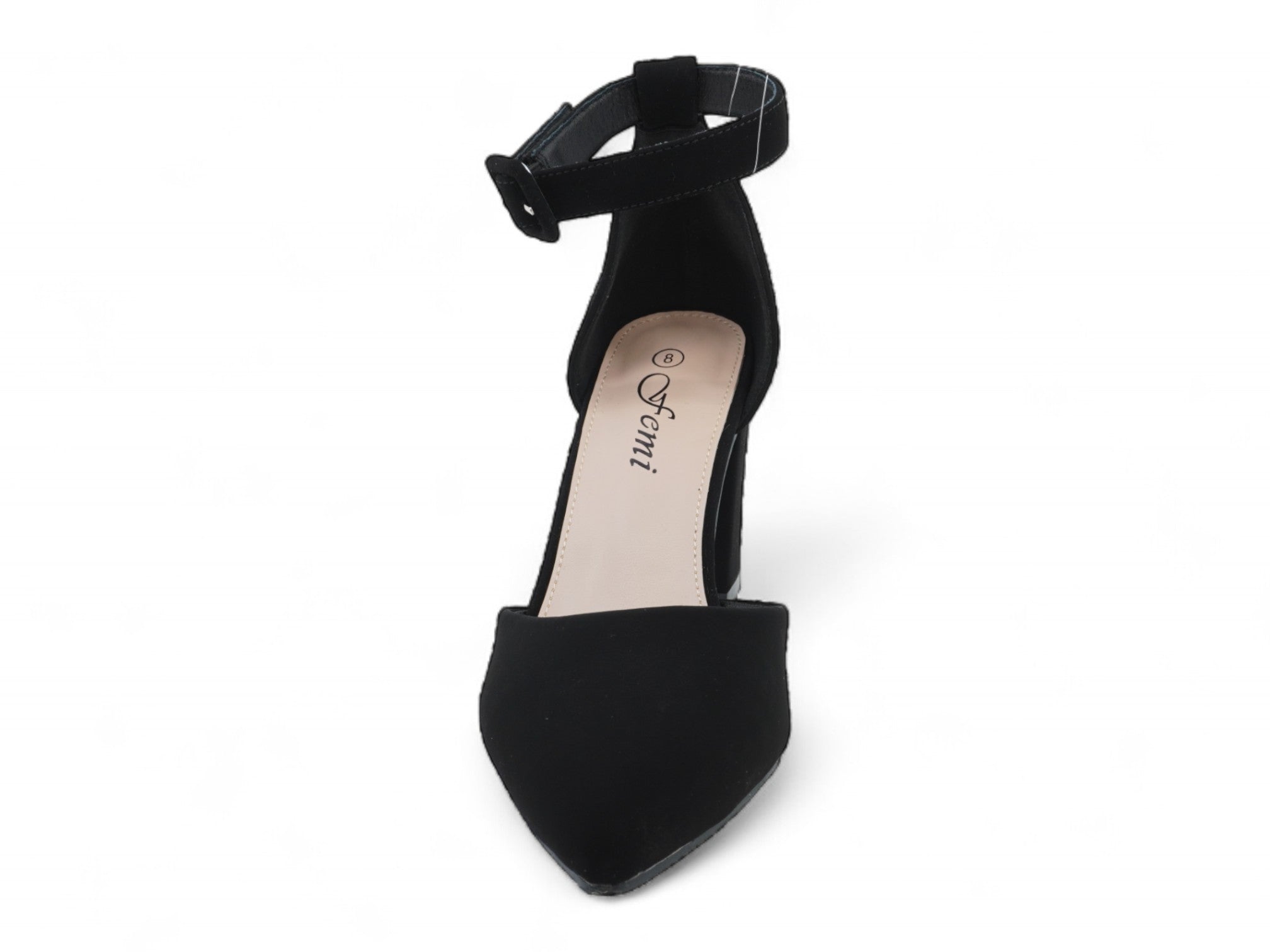 Women's Black Faux Suede Sera Heel