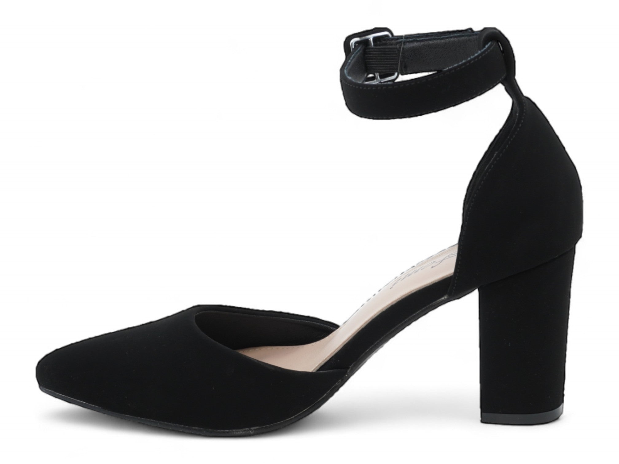 Women's Black Faux Suede Sera Heel