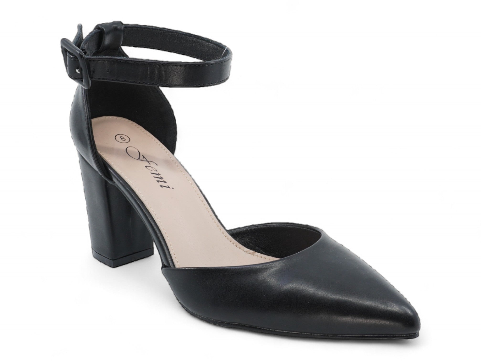 Women's Black Vegan Leather Sera Heel