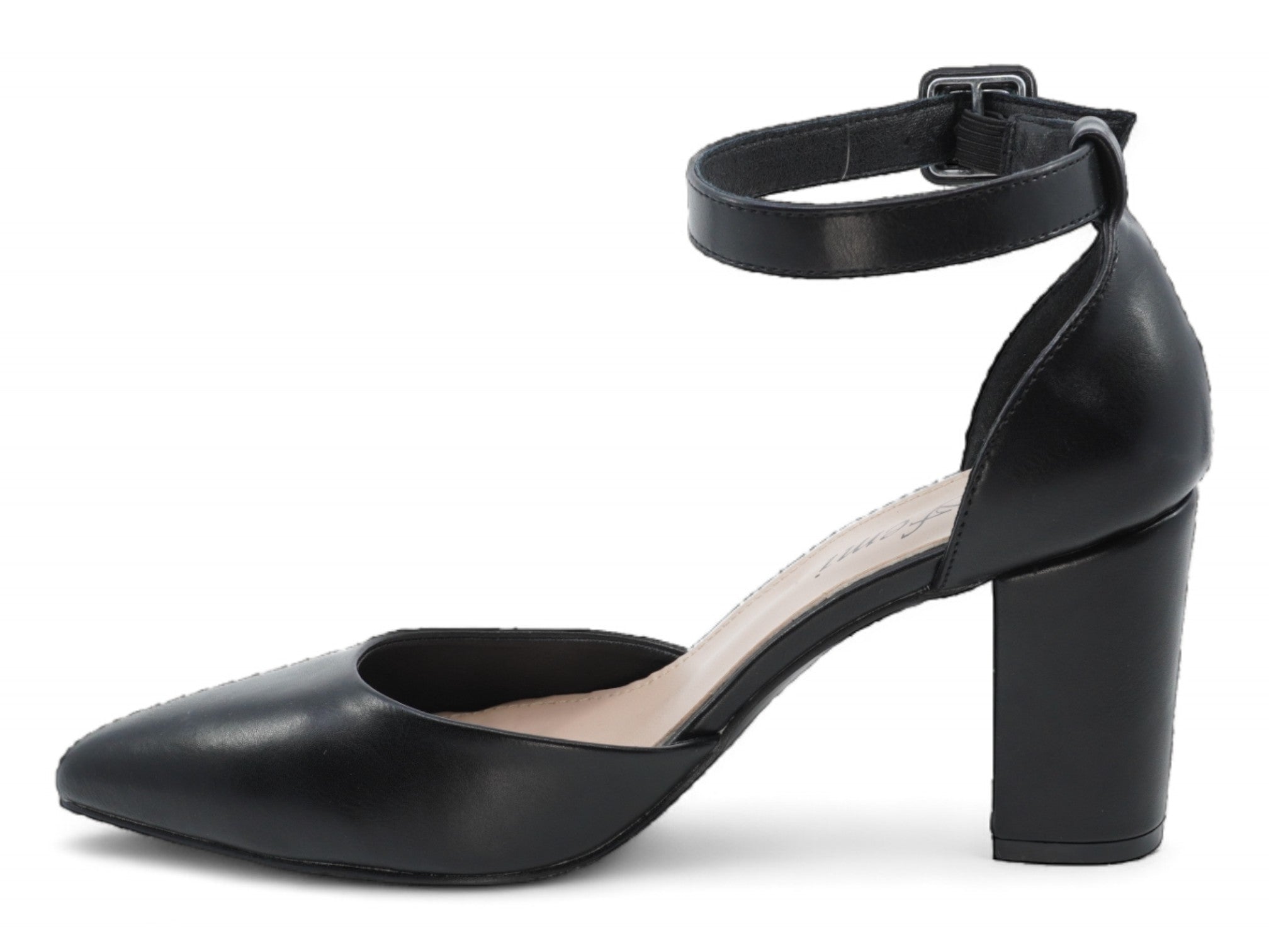 Women's Black Vegan Leather Sera Heel