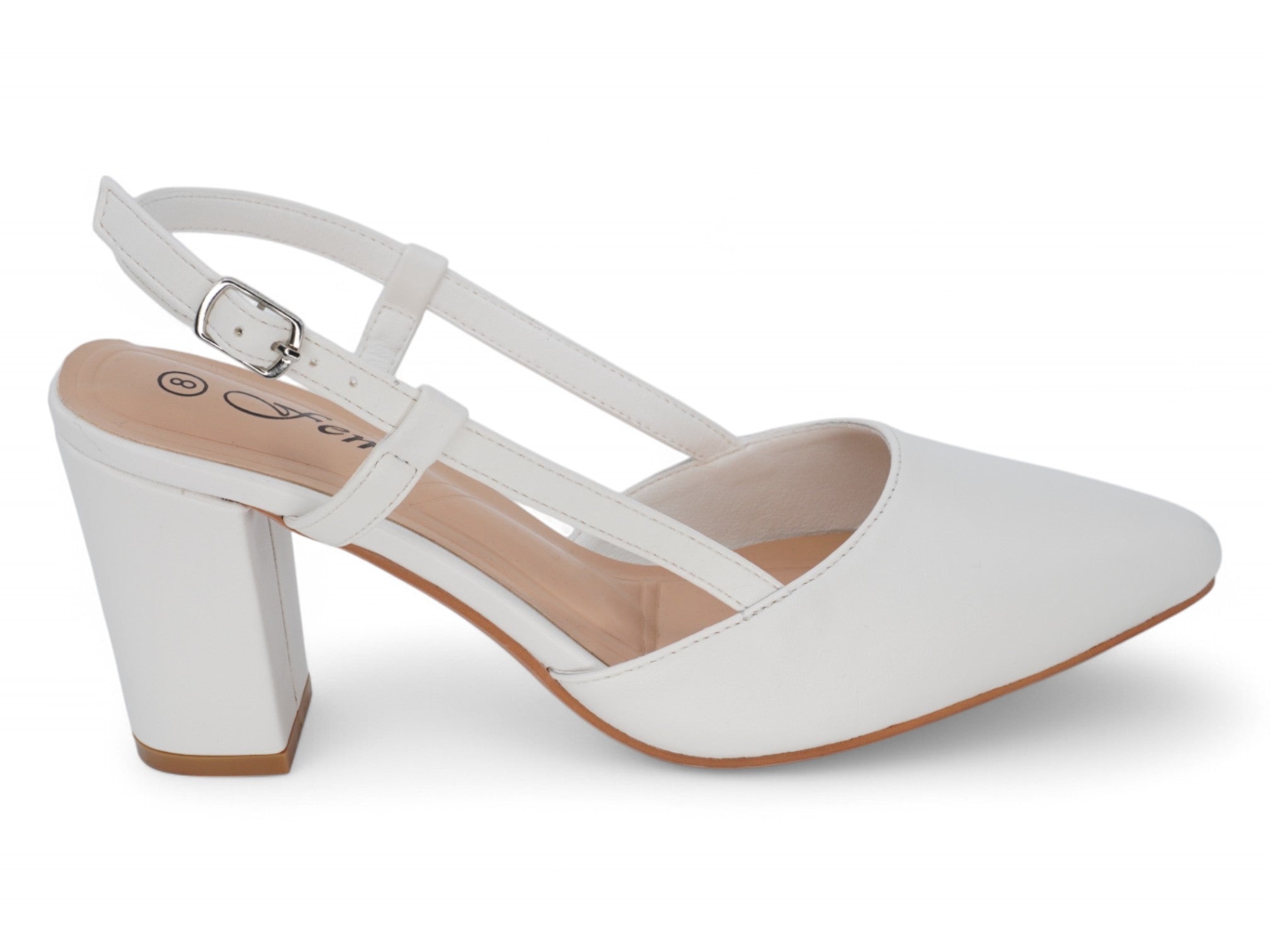 Women's White Ramona Sling Back Heel
