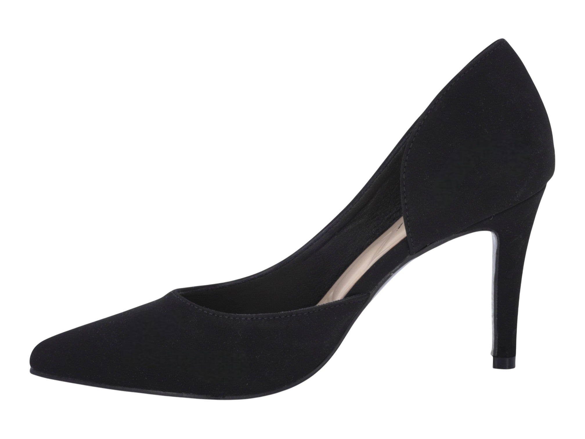 Women's Black Faux Suede D'Orsay Pump