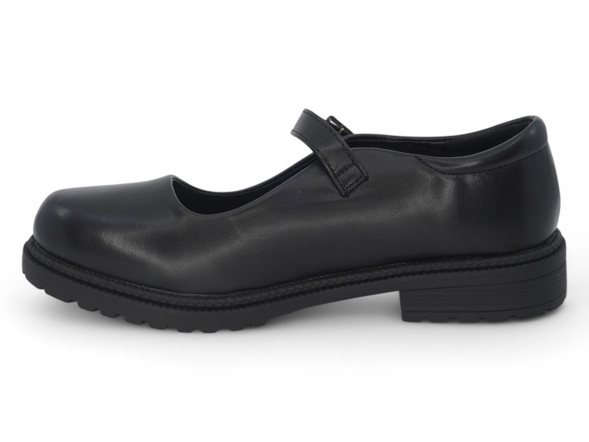 Women's Black Vegan Leather Platform Mary Jane