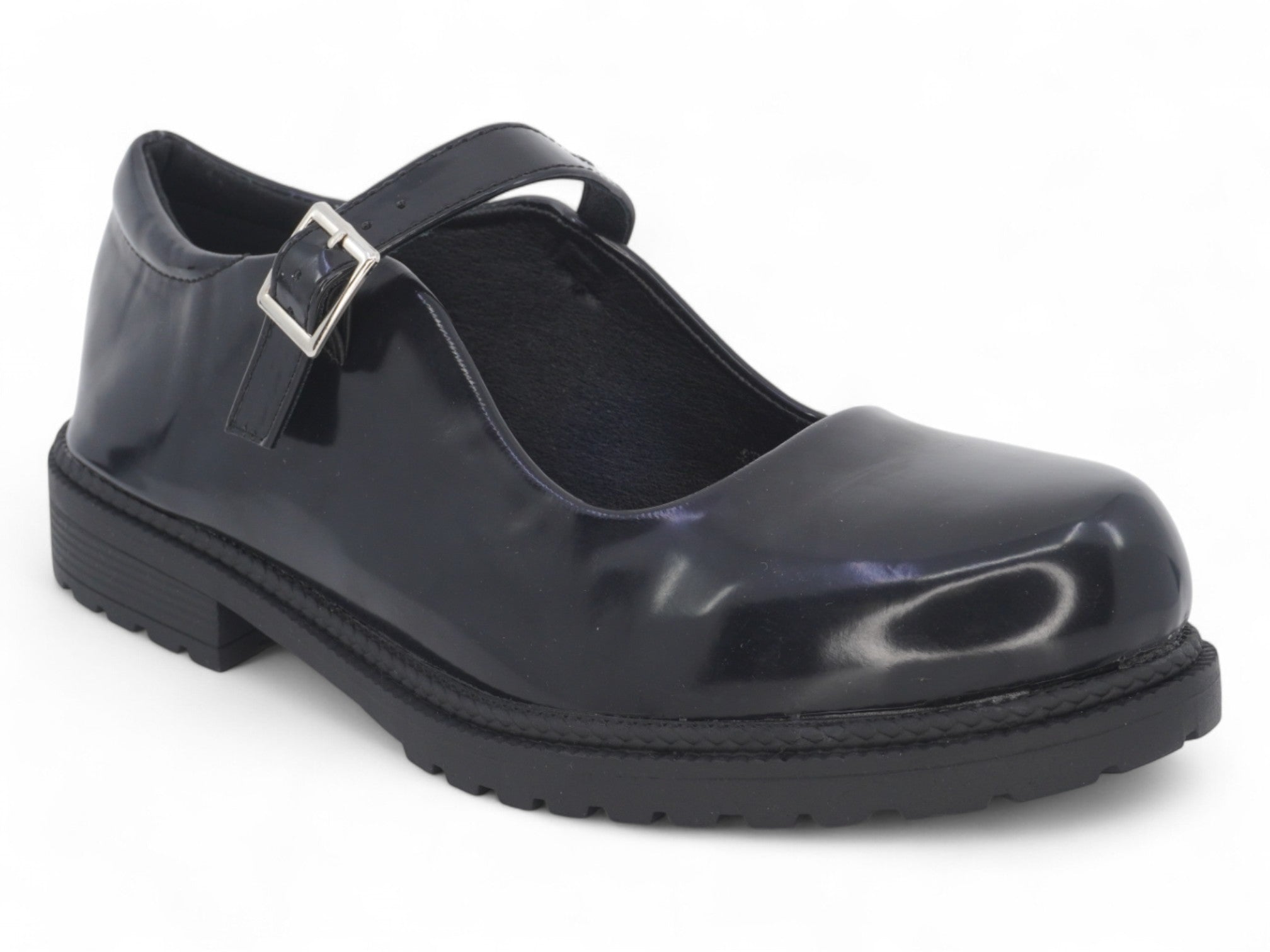 Women's Black Vegan Patent Leather Mary Jane