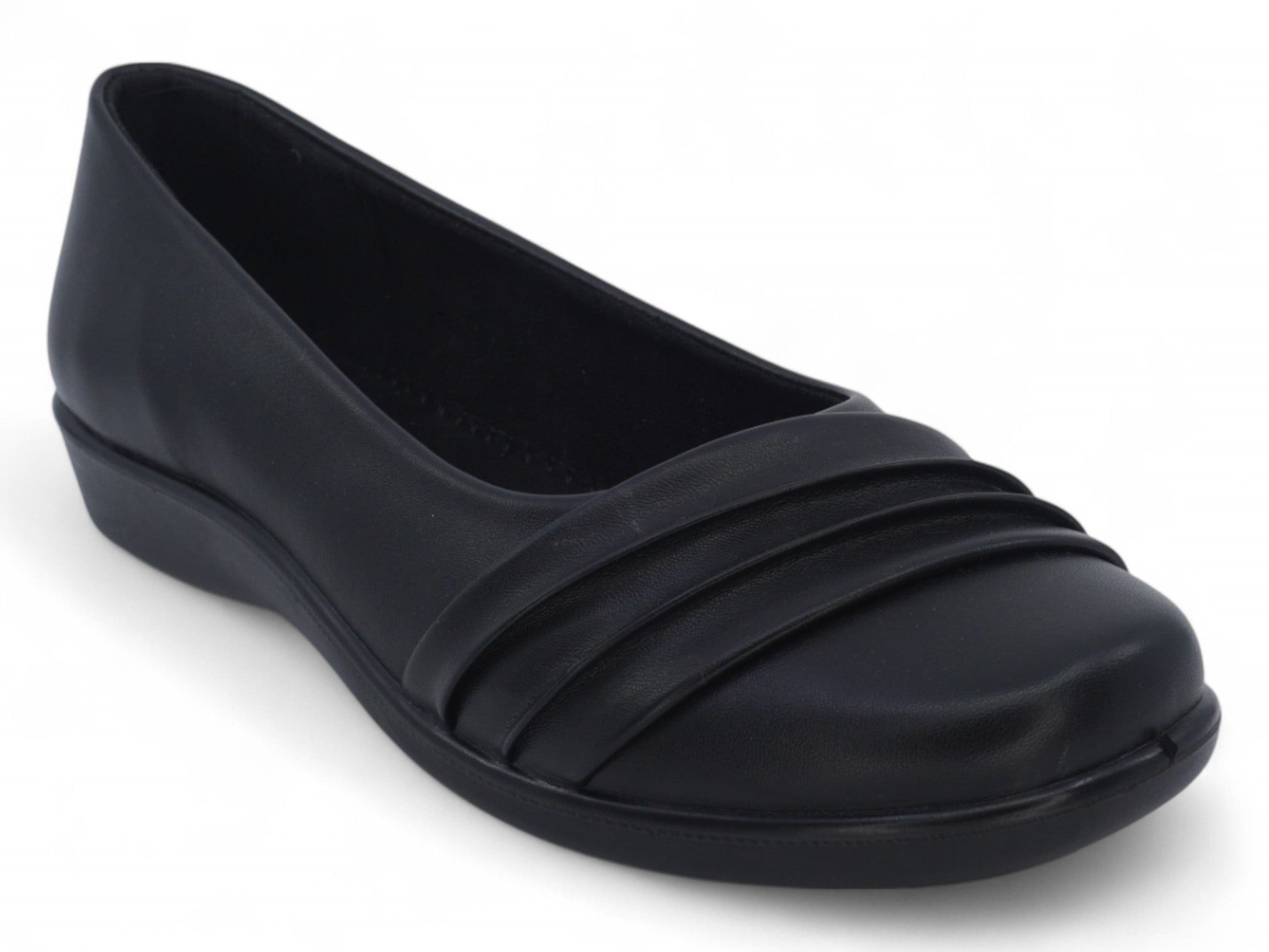 Women's Black Pleated School Shoe