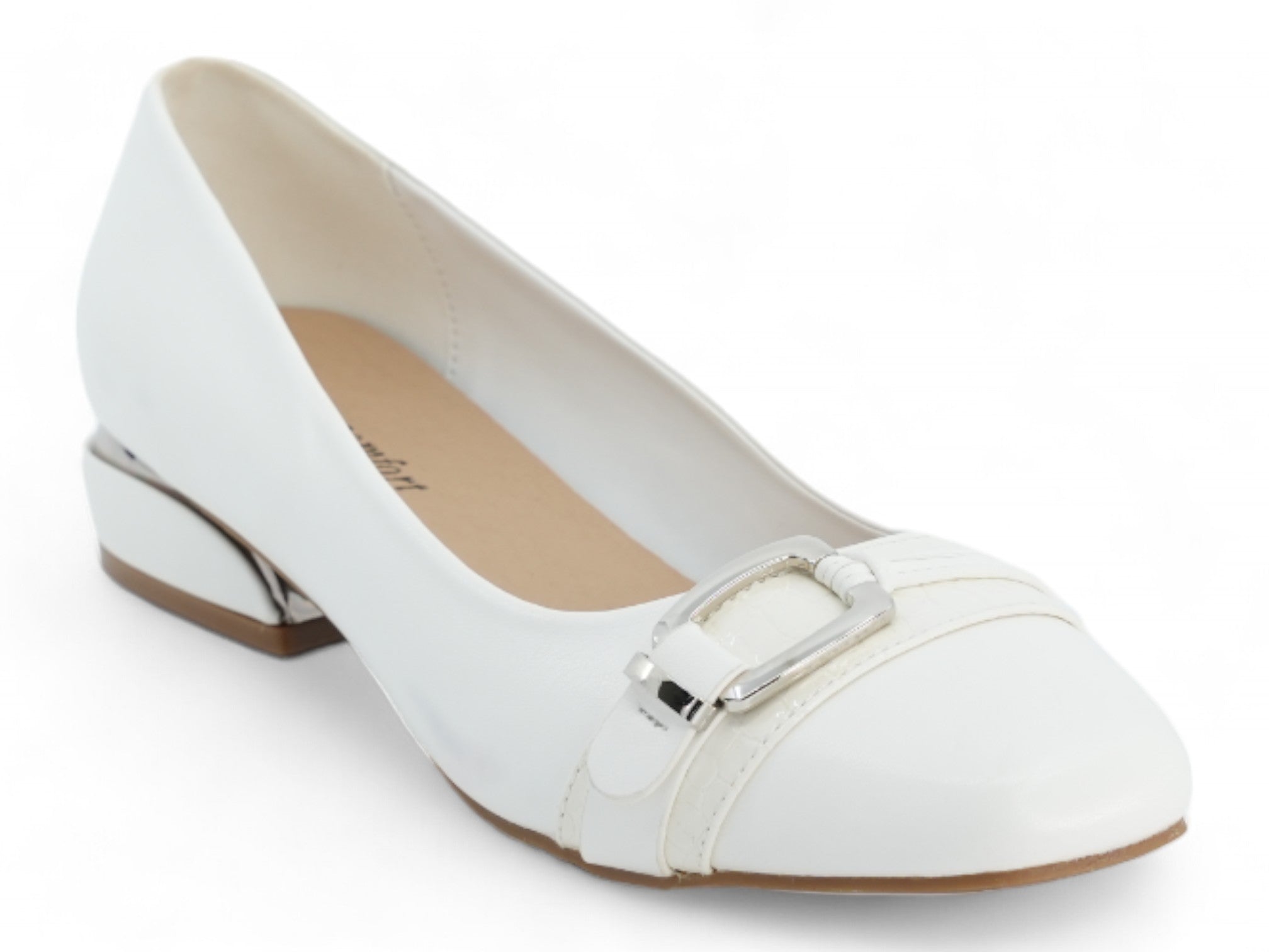 Women's White Leah Wide Width Dress Shoe