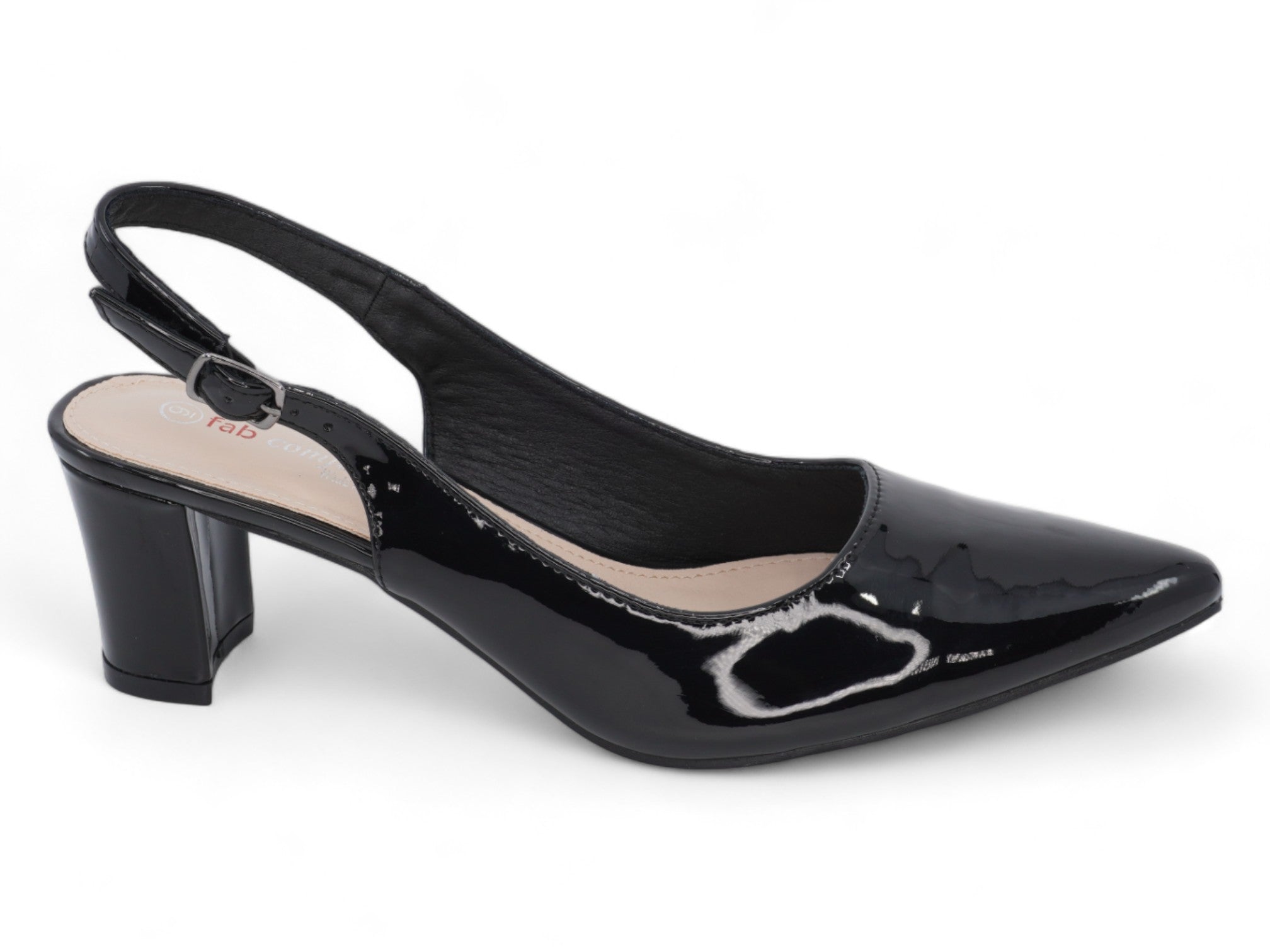 Women's Black Patent Wide Width Heel