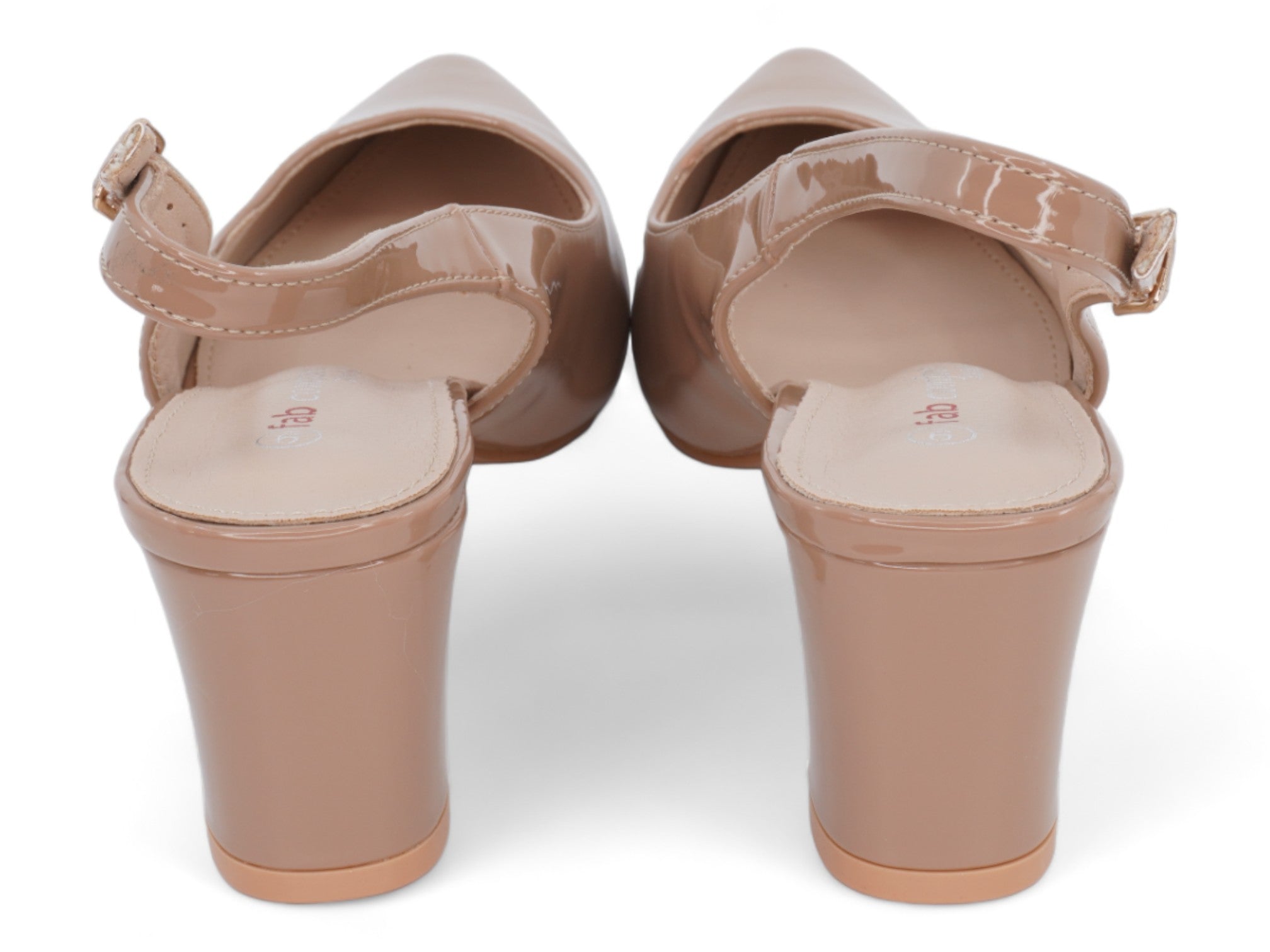 Women's Nude Patent Wide Width Heel