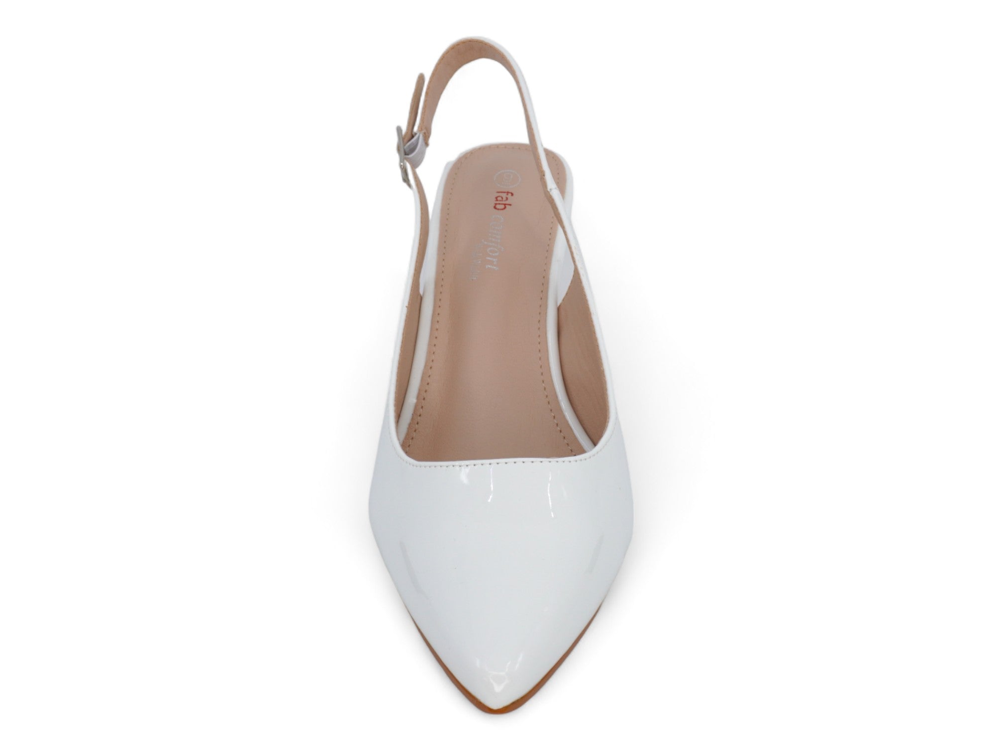 Women's White Patent Wide Width Heel