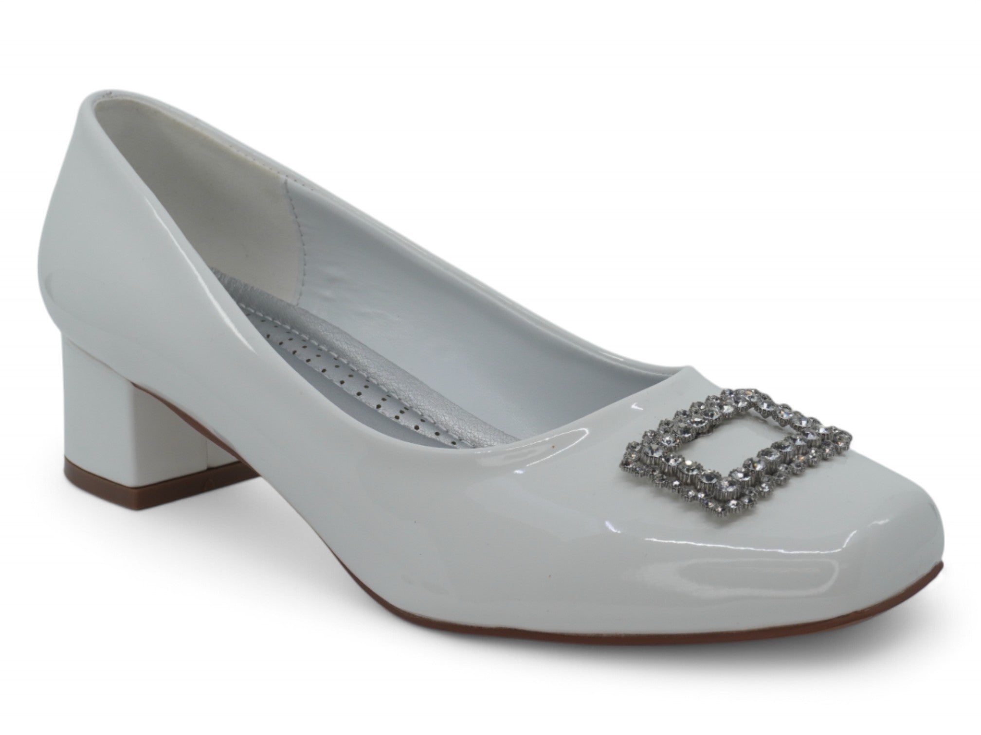 Women's White Dorinda Wide Width Heel