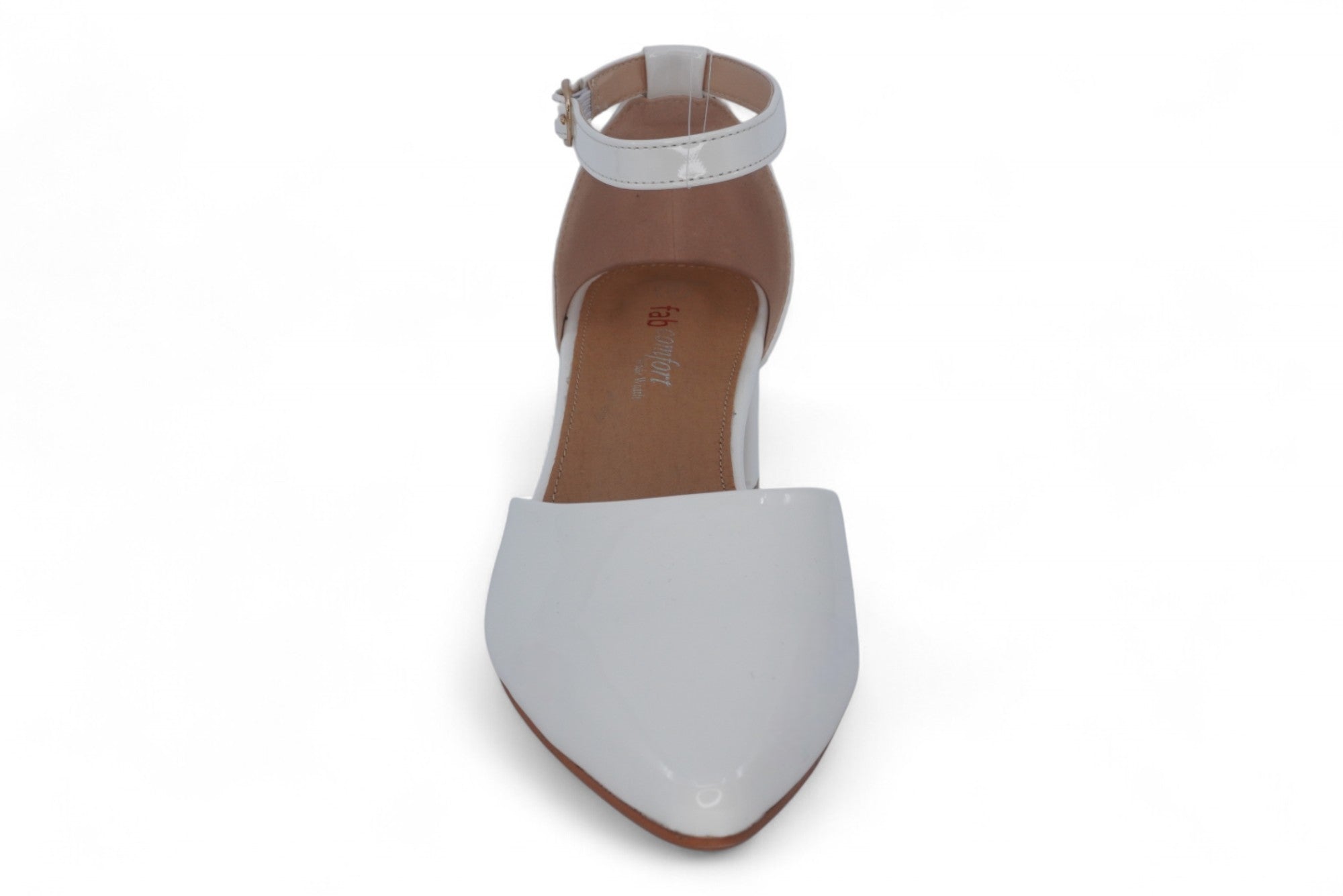 Women's White Patent Elise Wide Width Heel
