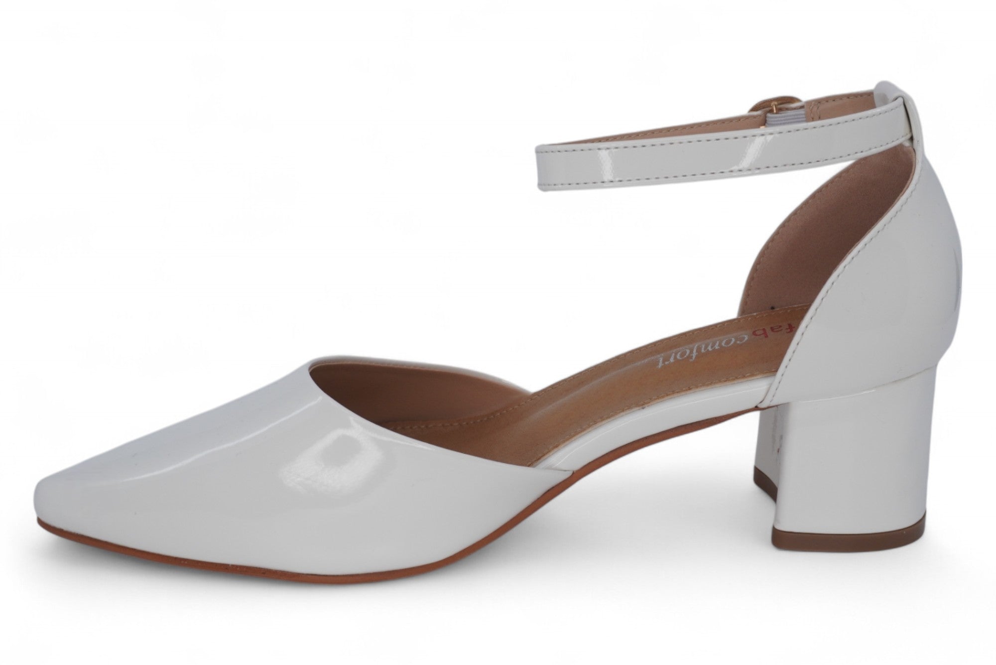 Women's White Patent Elise Wide Width Heel