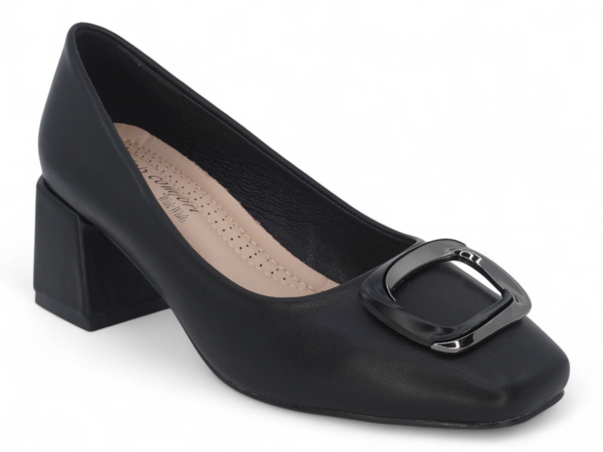 Women's Black Leslie Wide Width Pump