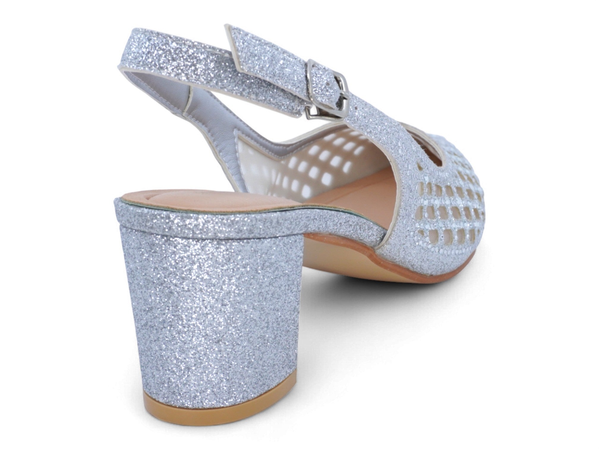 Women's Silver Marcella Wide Width Heel