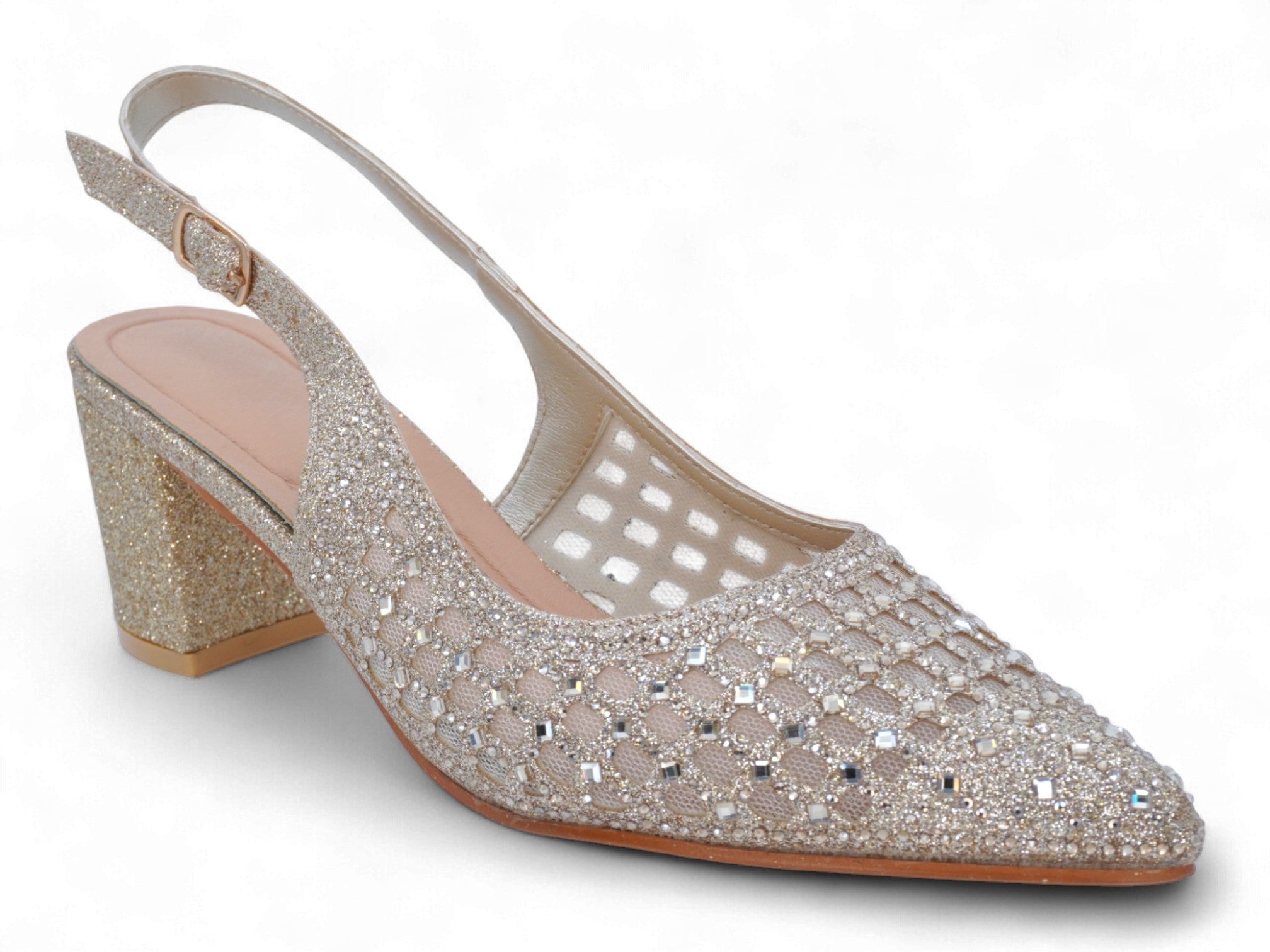 Women's Gold Marcella Wide Width Heel